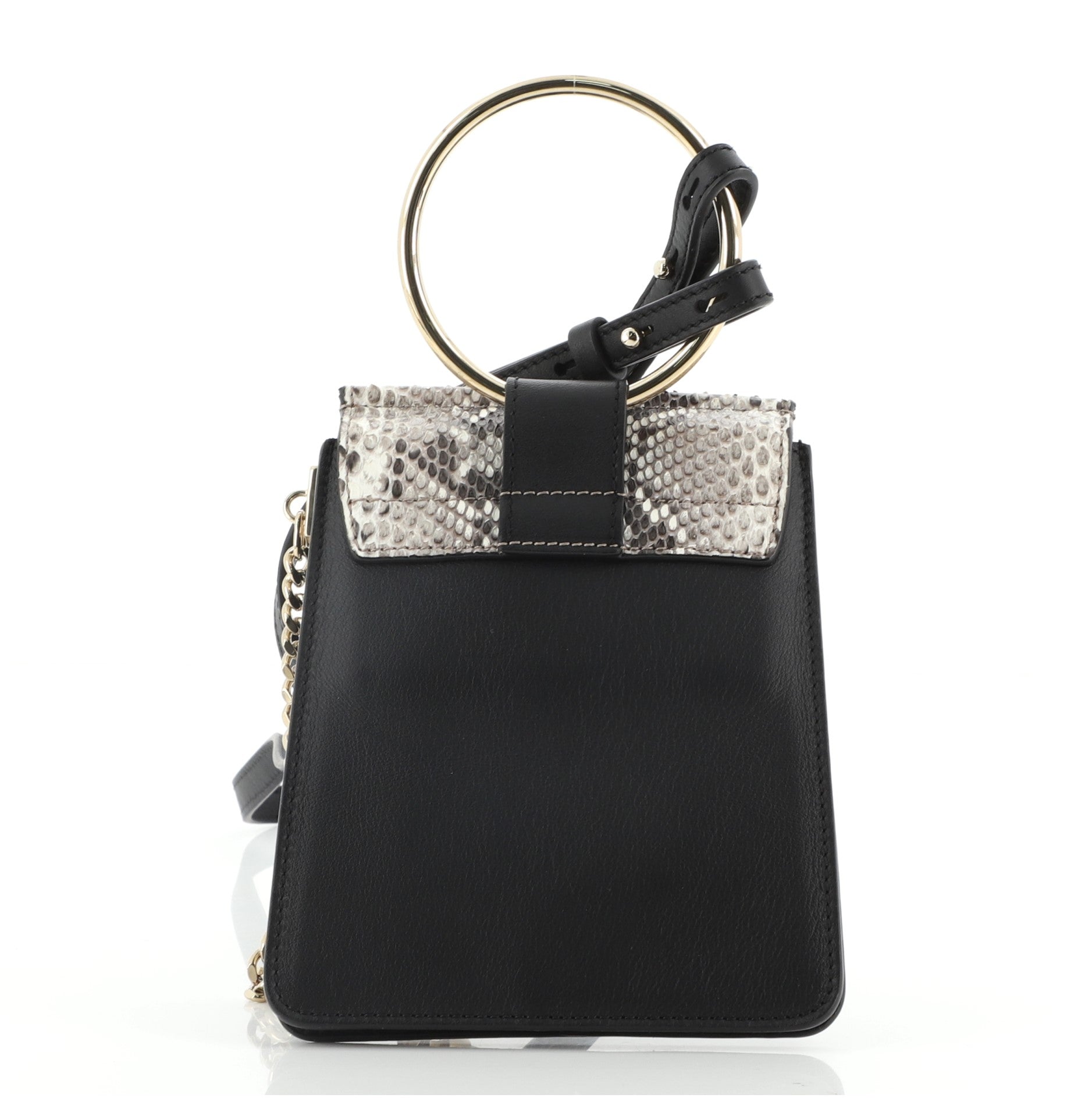Faye Bracelet Crossbody Bag Suede And Leather With Python Mini