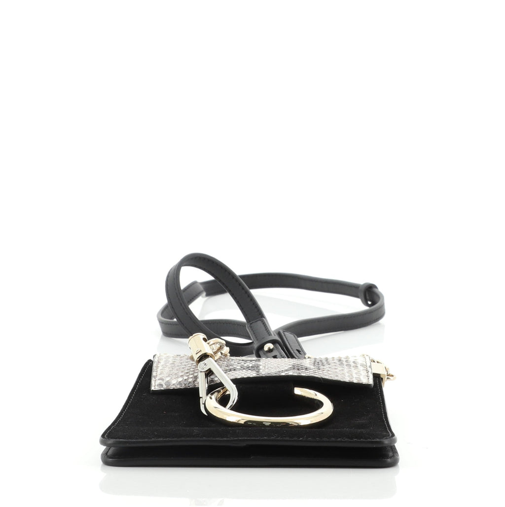 Faye Bracelet Crossbody Bag Suede And Leather With Python Mini