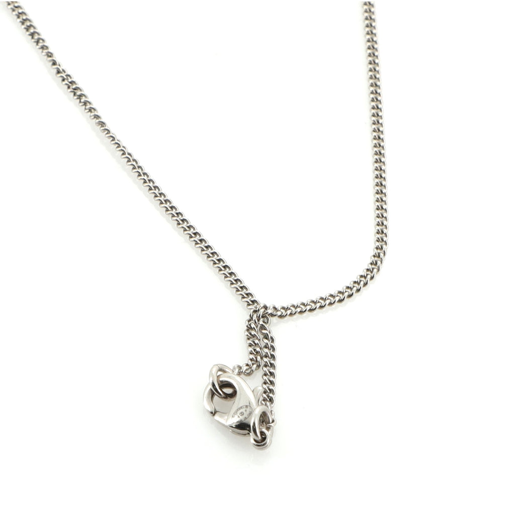 CC Ribbon Cut-Out Pendant Necklace Metal with Crystals