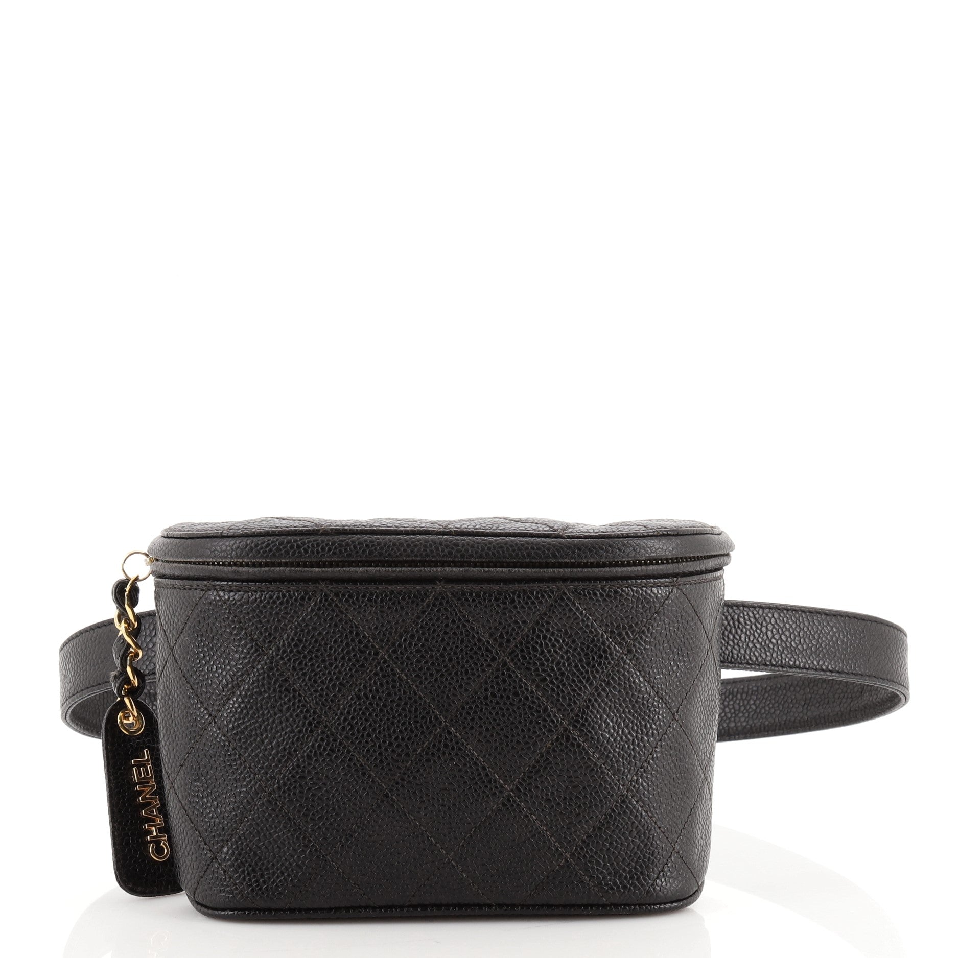 Vintage Zip Belt Bag Quilted Caviar Mini 75