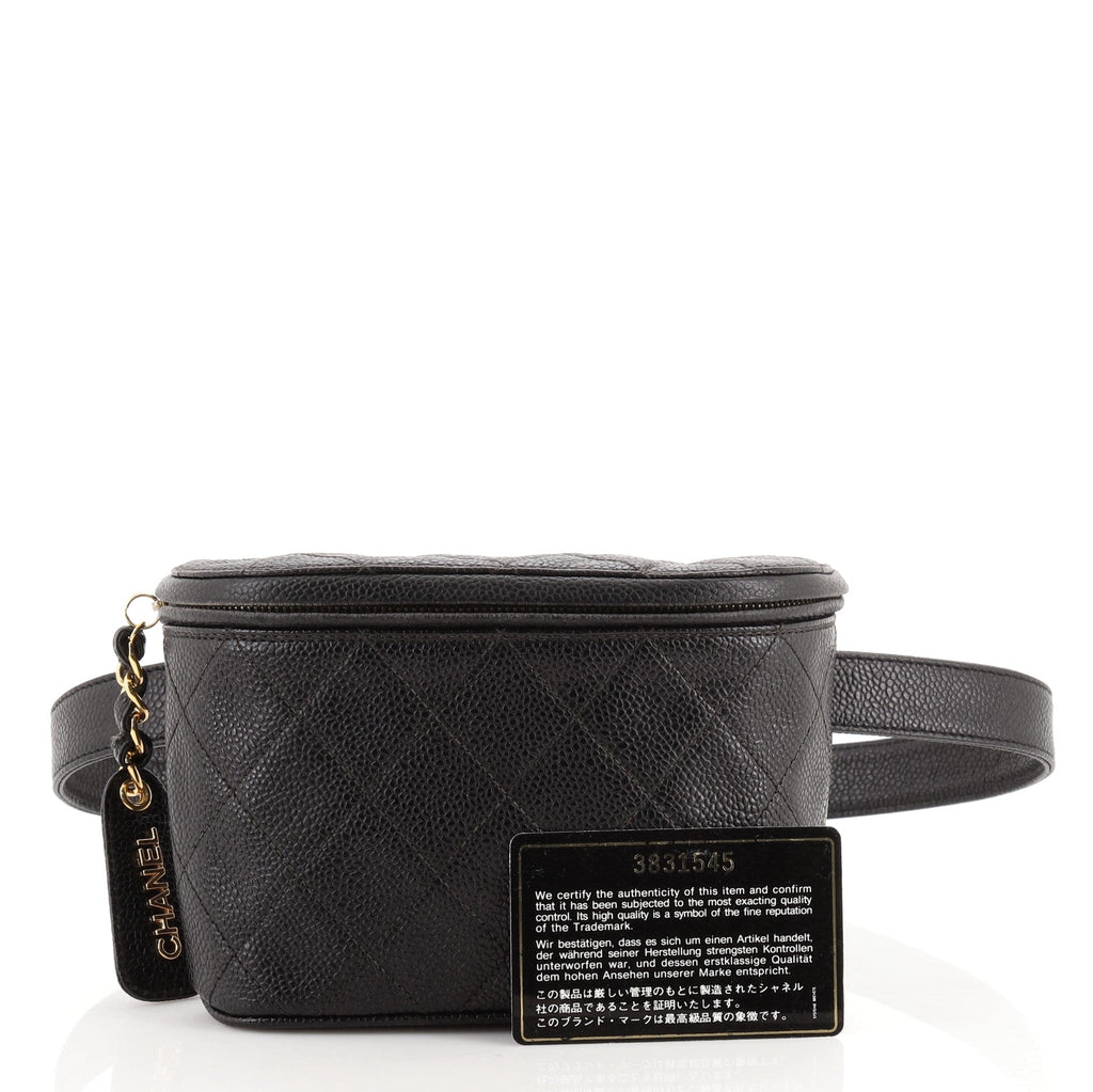 Vintage Zip Belt Bag Quilted Caviar Mini 75