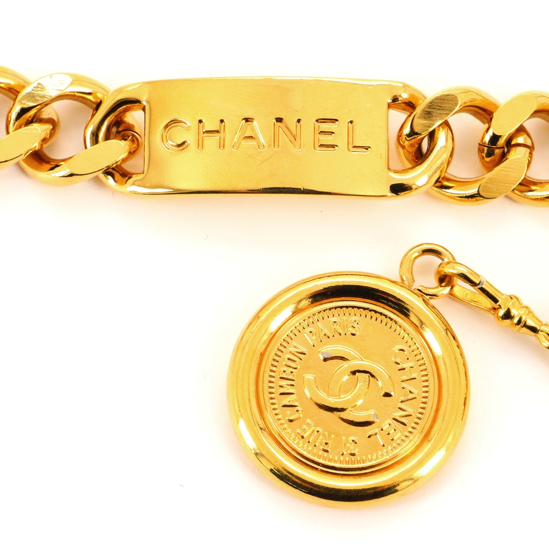 Vintage Medallion Chain Belt Metal 90