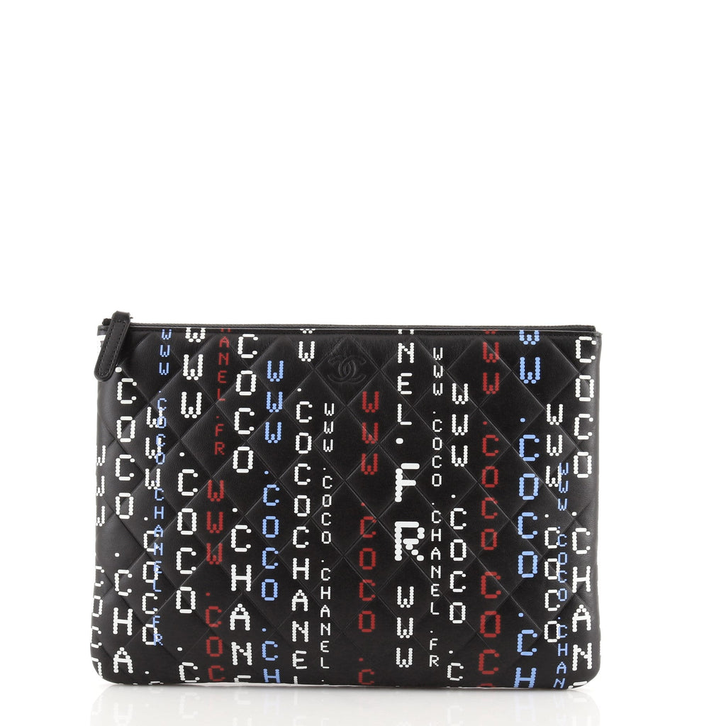 Data Center O Case Clutch Quilted Printed Lambskin Medium