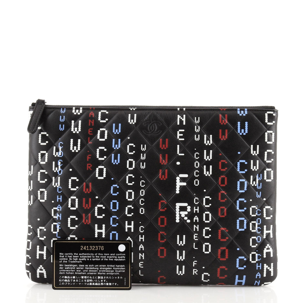 Data Center O Case Clutch Quilted Printed Lambskin Medium