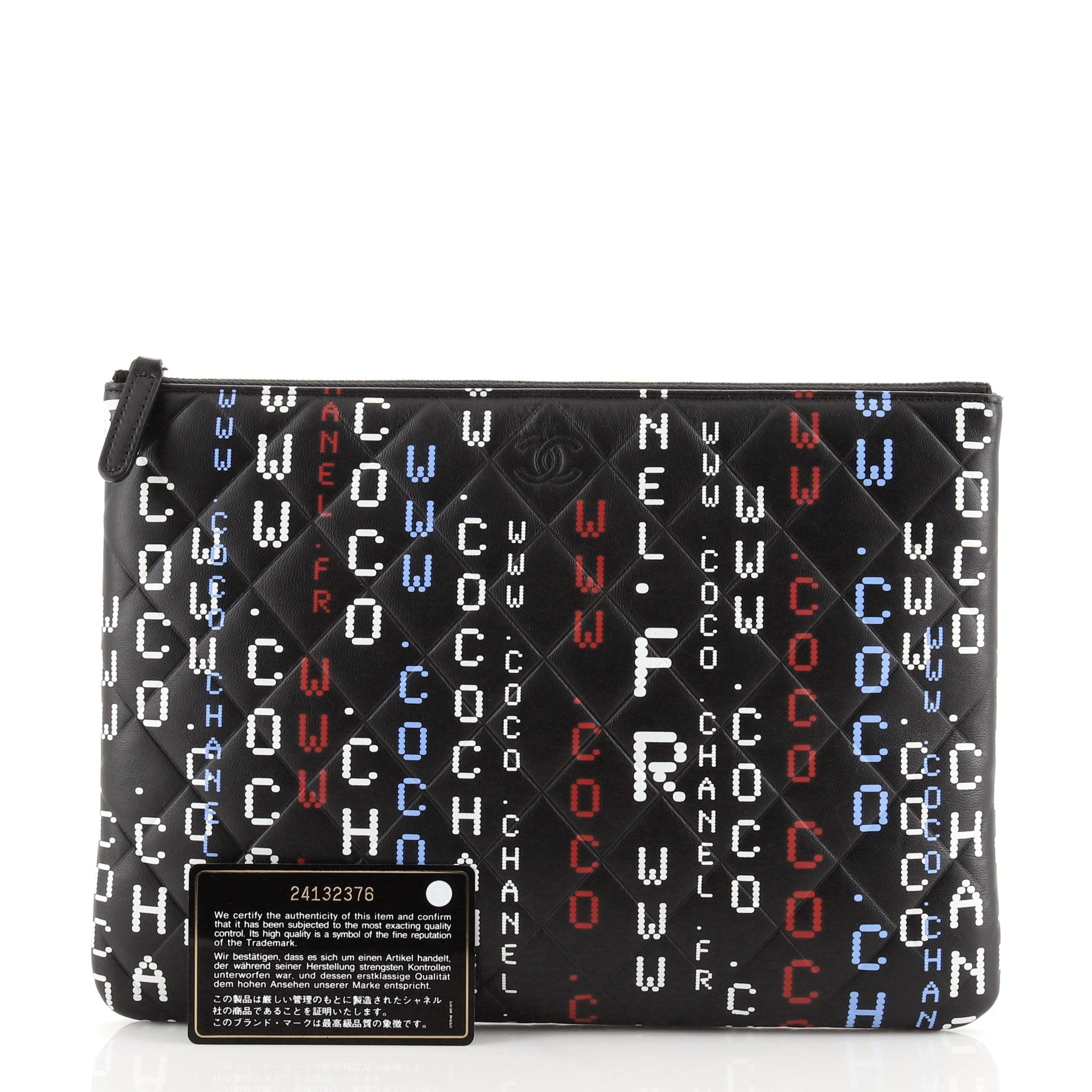 Data Center O Case Clutch Quilted Printed Lambskin Medium