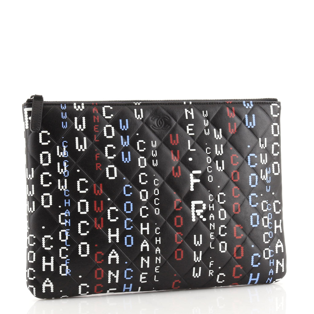 Data Center O Case Clutch Quilted Printed Lambskin Medium