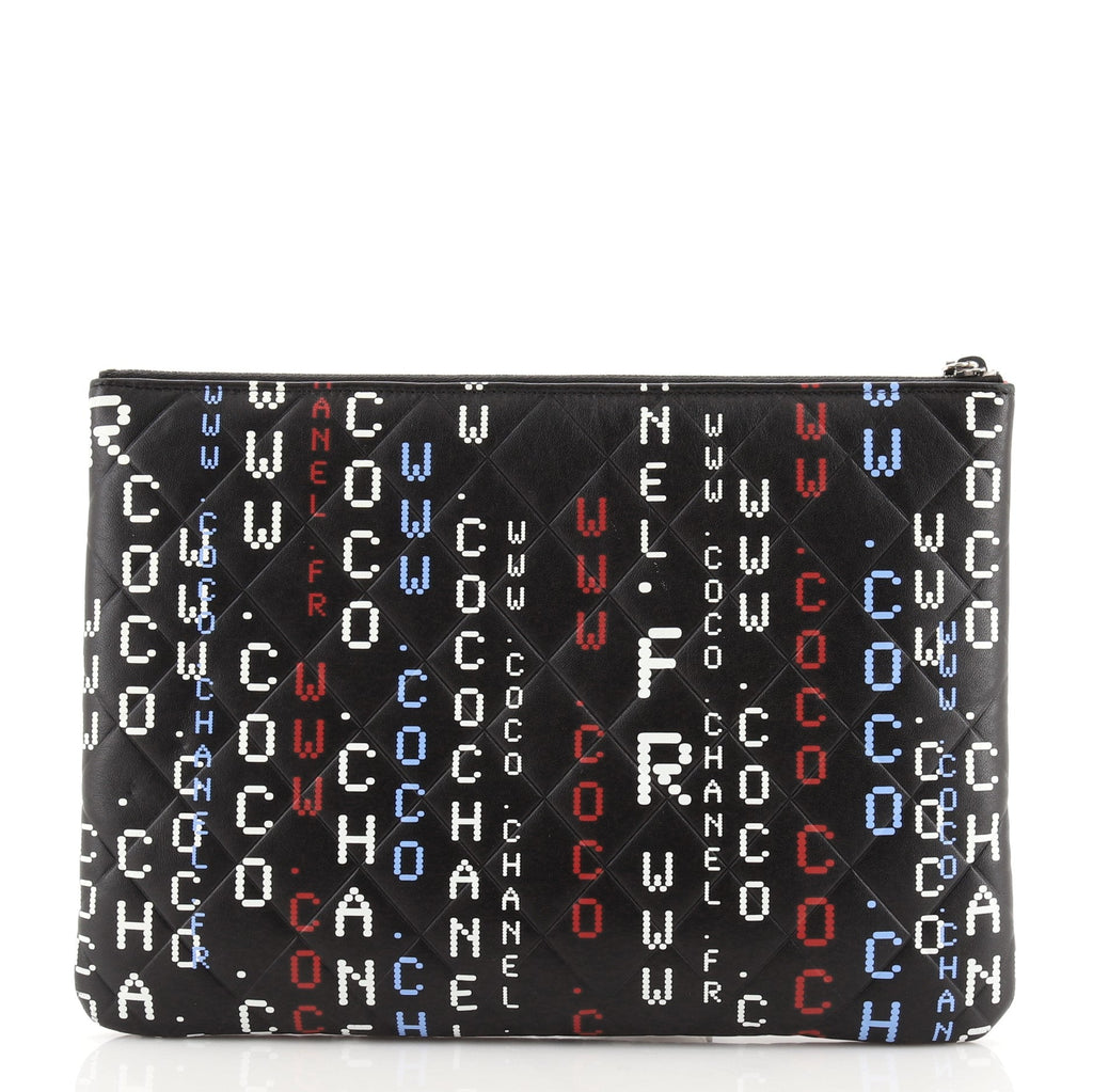 Data Center O Case Clutch Quilted Printed Lambskin Medium
