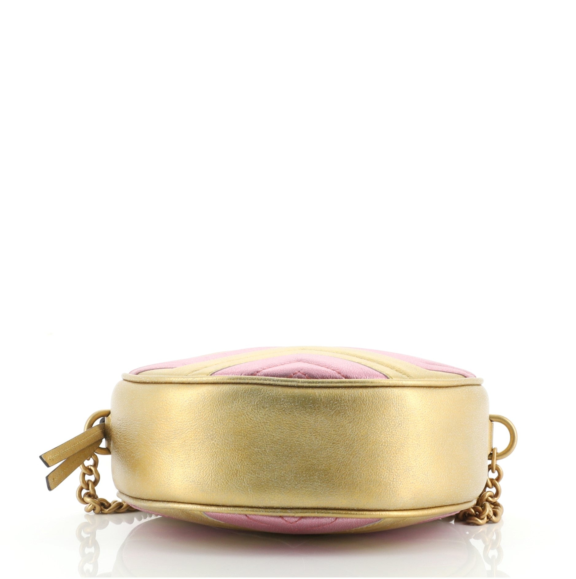 GG Marmont Round Shoulder Bag Matelasse Leather Mini