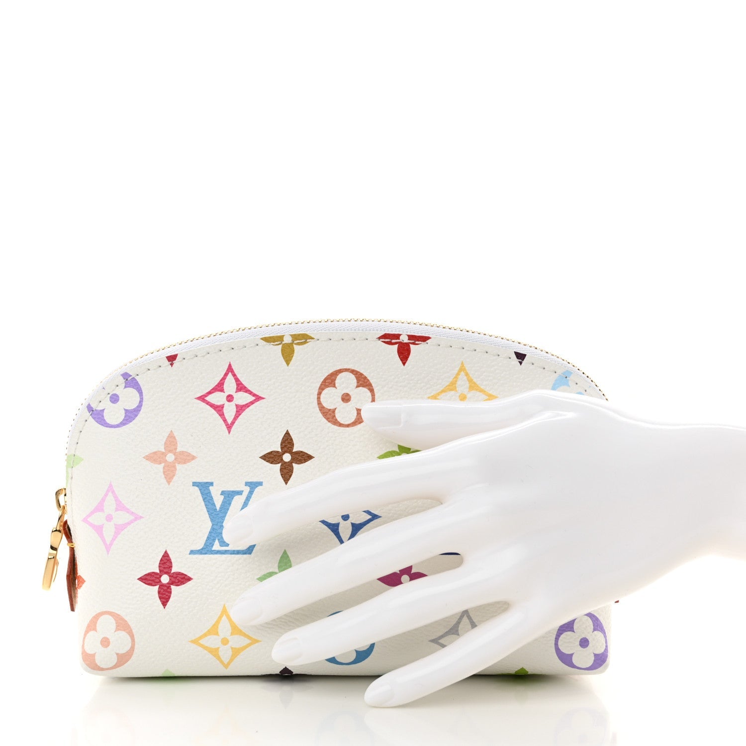 LV x TM Monogram Multicolor Cosmetic Pouch PM White