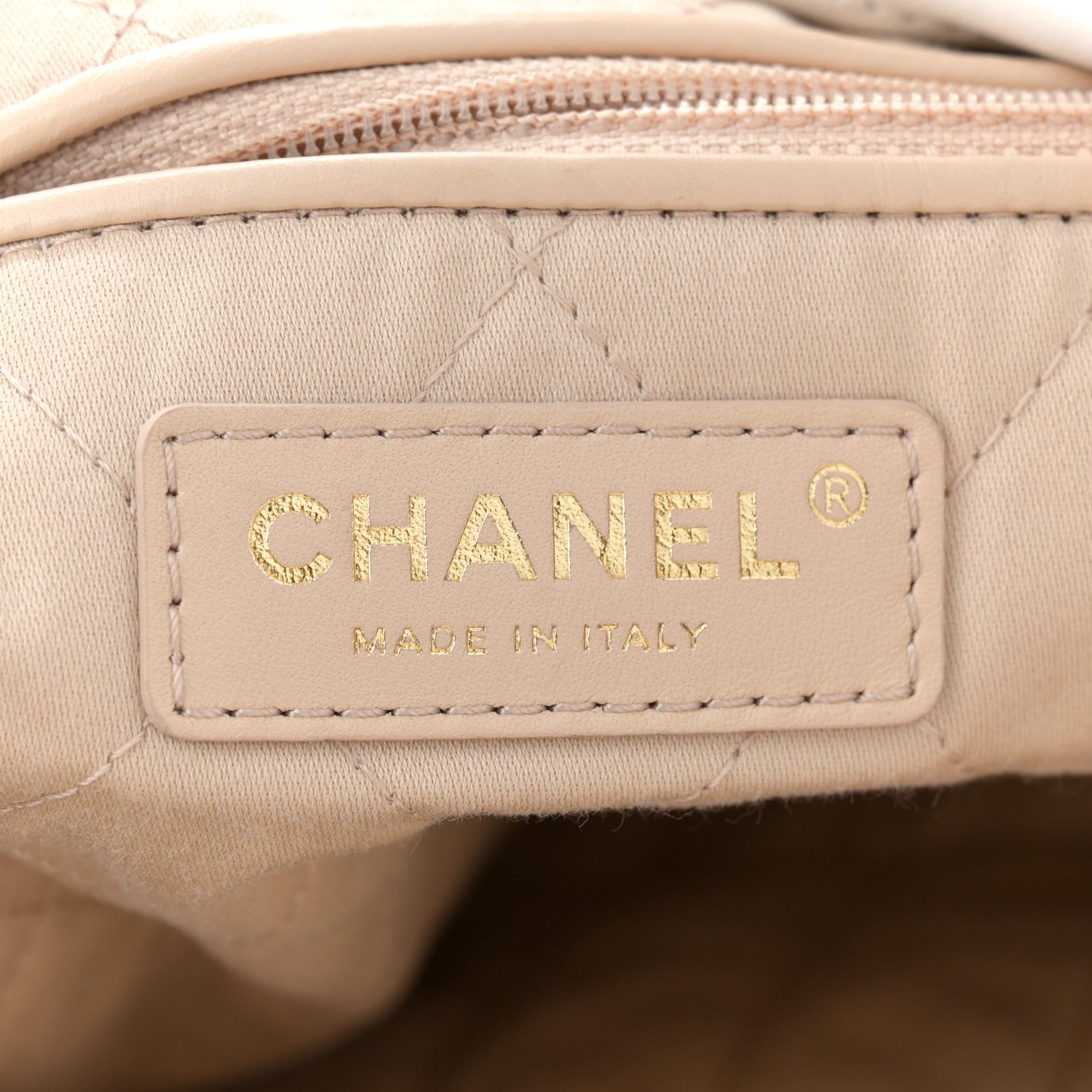 Shiny Calfskin Quilted Small Chanel 22  White