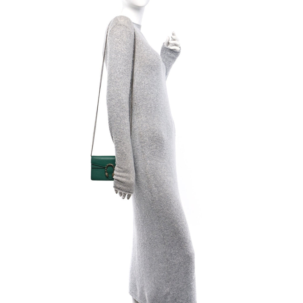Dollar Calfskin Crystal Super Mini Dionysus Shoulder Bag Emerald