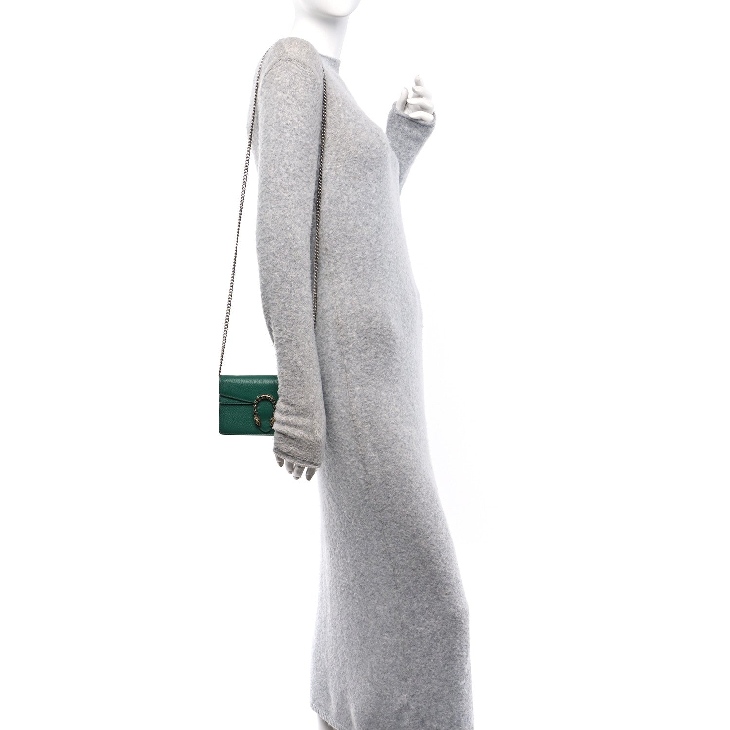 Dollar Calfskin Crystal Super Mini Dionysus Shoulder Bag Emerald