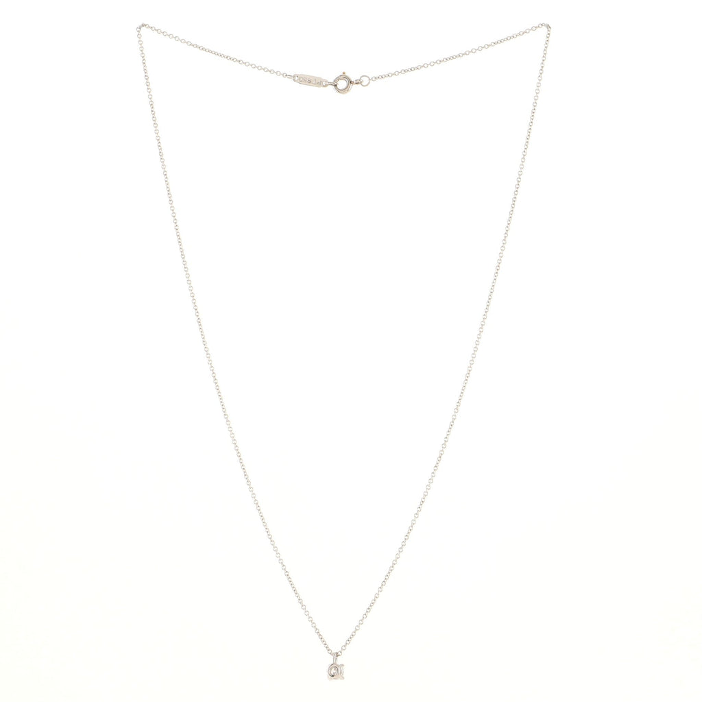 Solitaire diamond pendant Necklace Platinum and DIamond .17CT