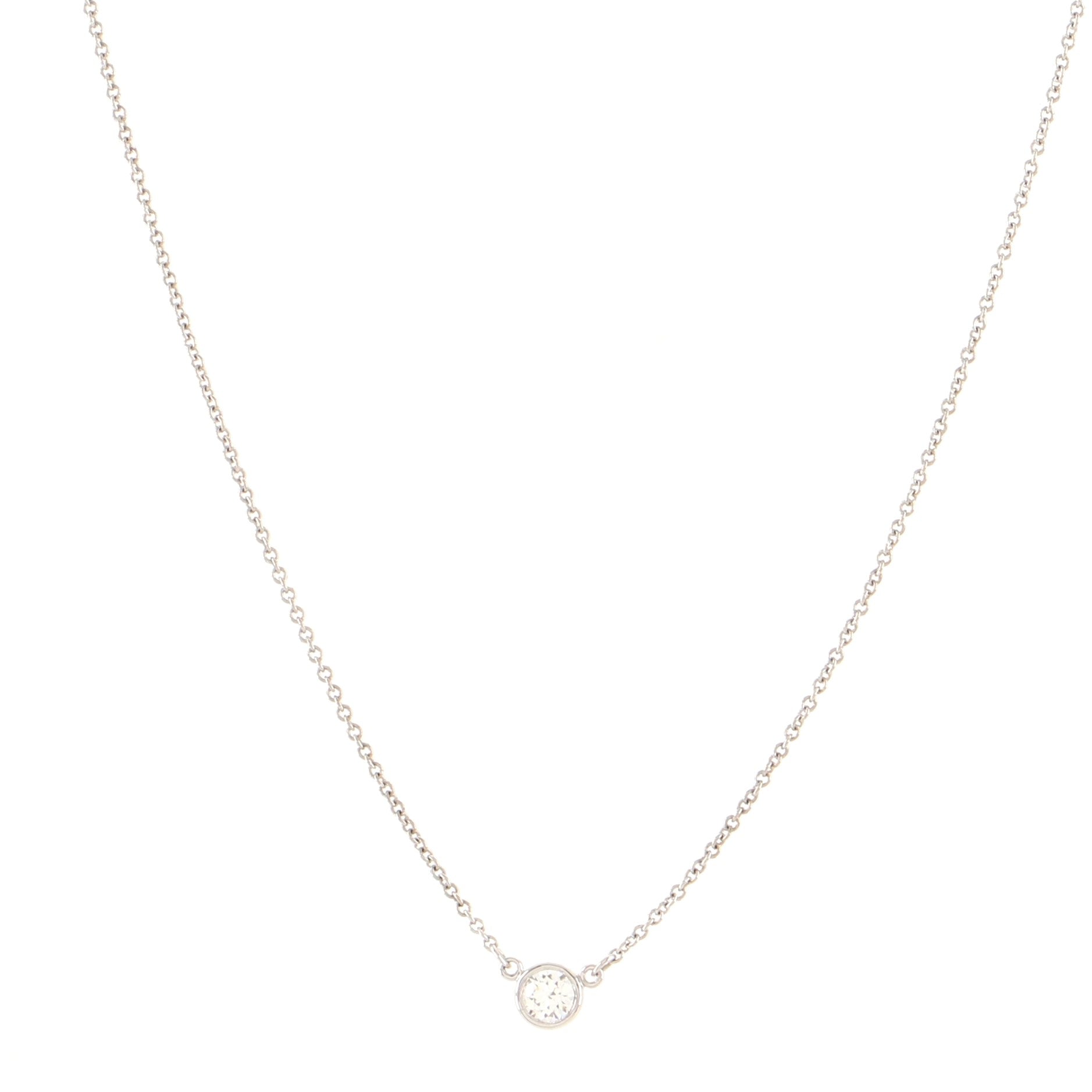 Elsa Peretti Diamonds By The Yard Pendant Necklace Platinum with Diamond .17CT