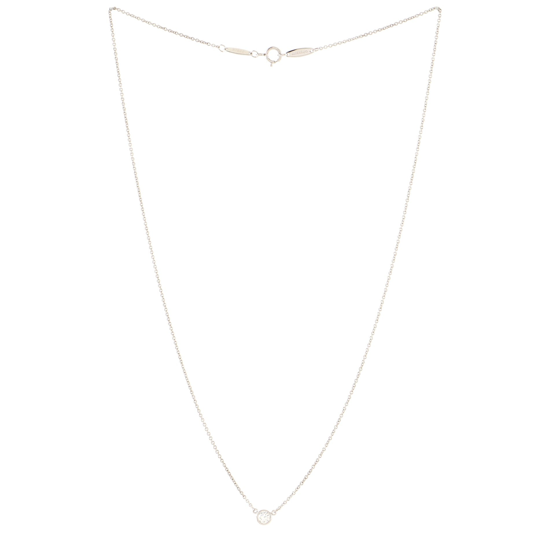Elsa Peretti Diamonds By The Yard Pendant Necklace Platinum with Diamond .17CT
