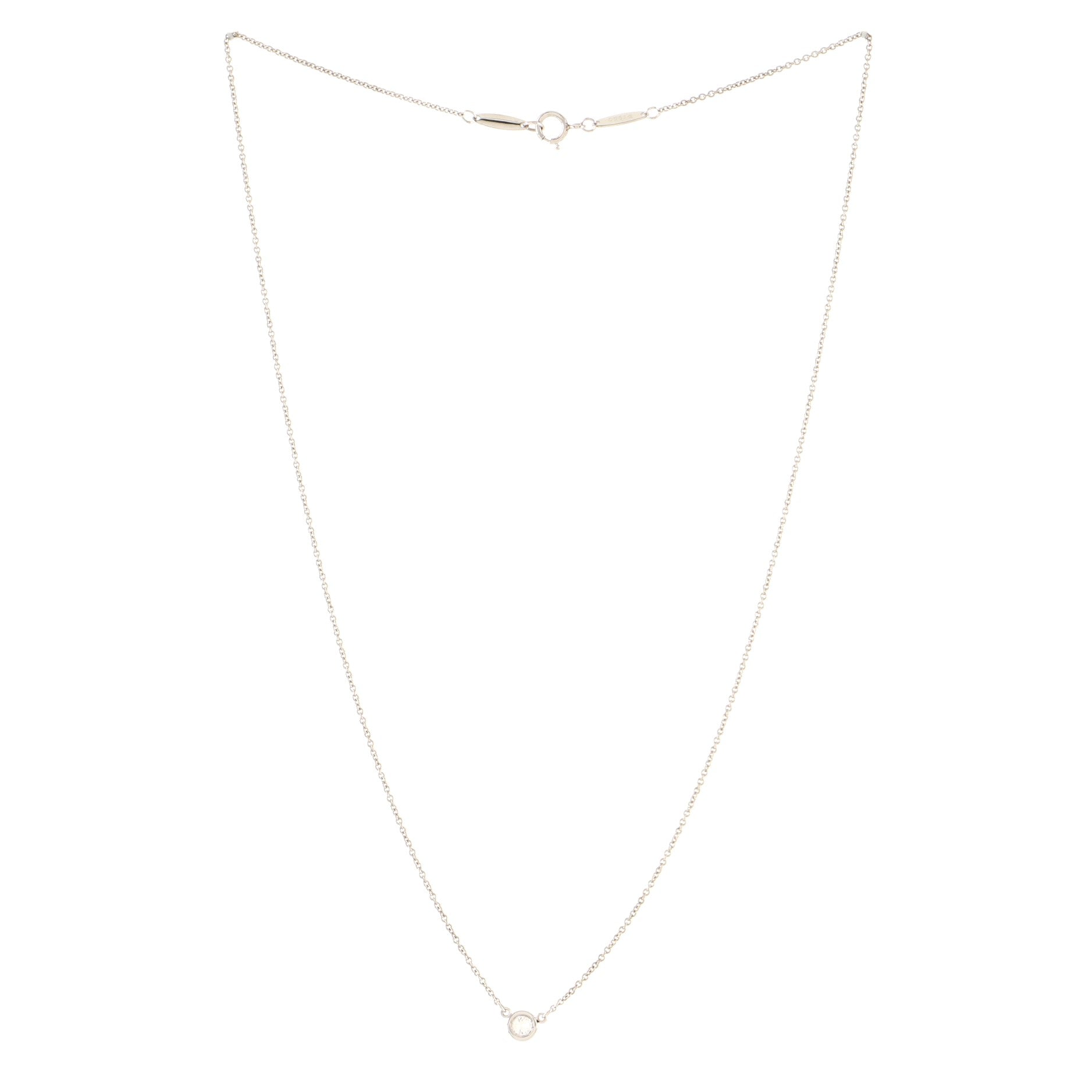 Elsa Peretti Diamonds By The Yard Pendant Necklace Platinum with Diamond .17CT