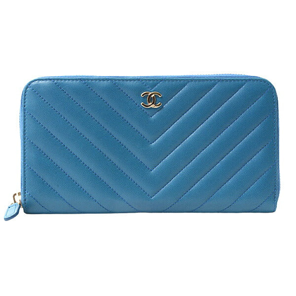 Chanel Chevron Lambskin Long Wallet