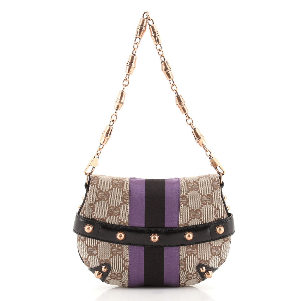 Horsebit Web Chain Shoulder Bag GG Canvas Mini