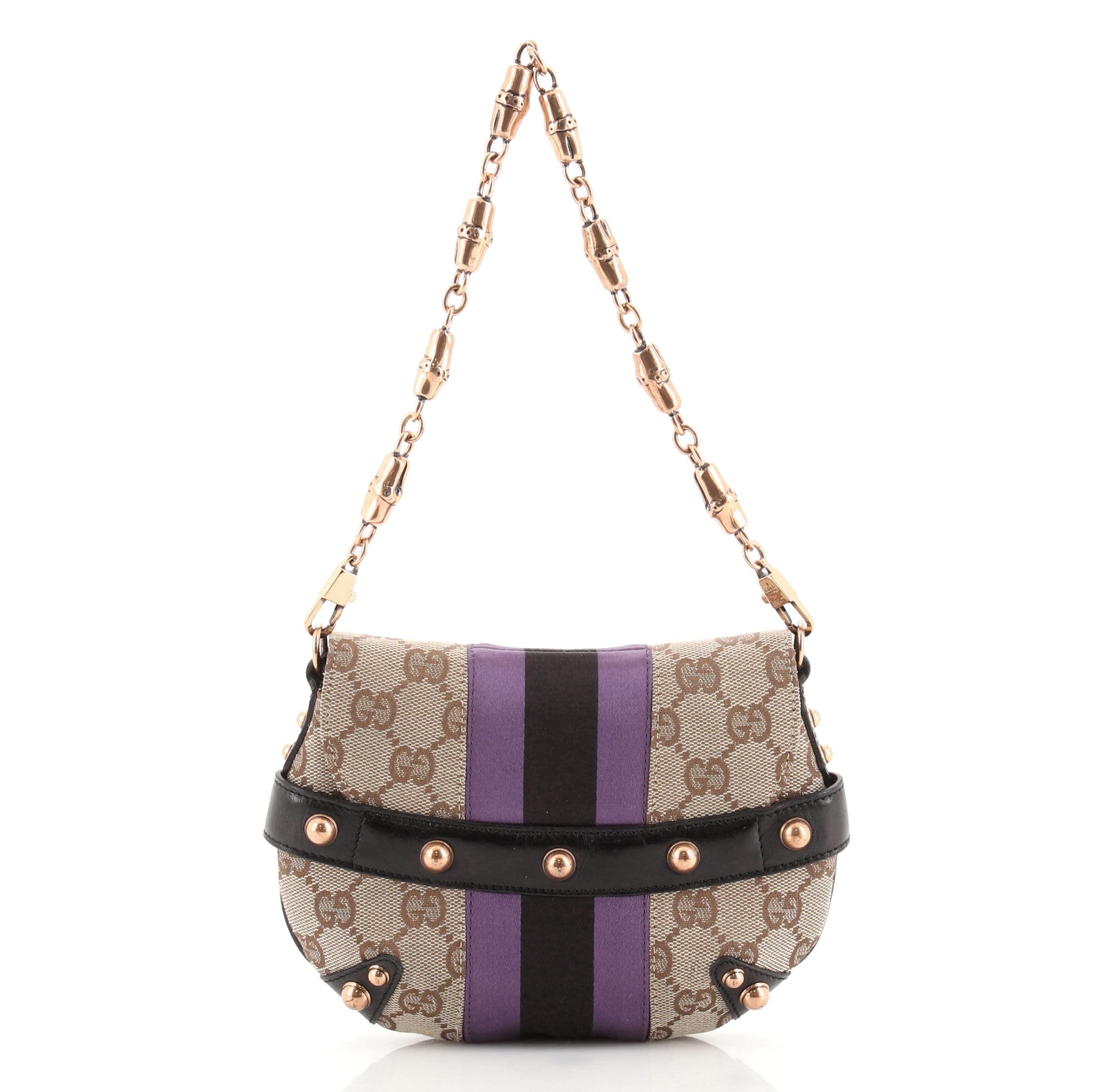 Horsebit Web Chain Shoulder Bag GG Canvas Mini