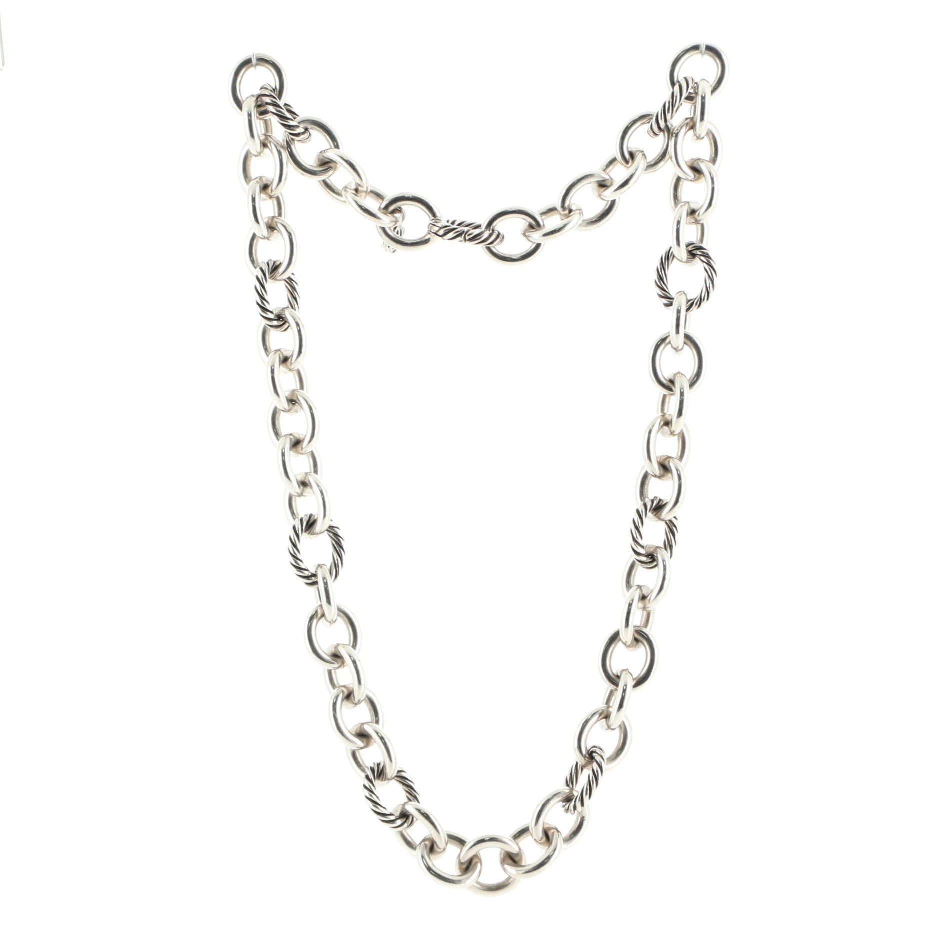 Chain Link Necklace Sterling Silver Medium