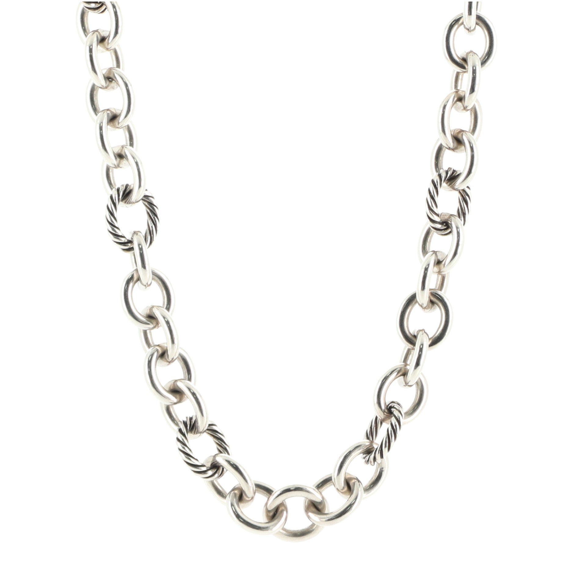 Chain Link Necklace Sterling Silver Medium