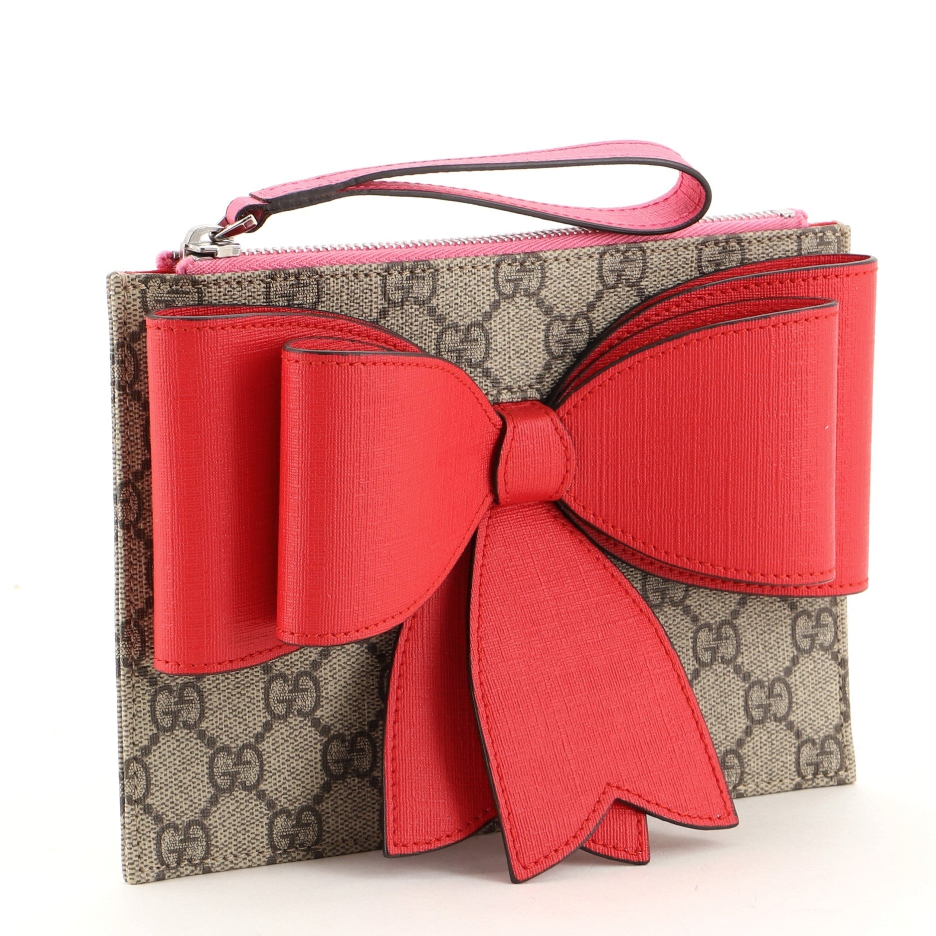 Bow Kid's Clutch GG Coated Canvas with Leather