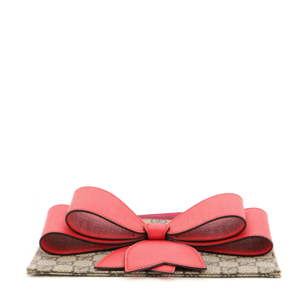 Bow Kid's Clutch GG Coated Canvas with Leather