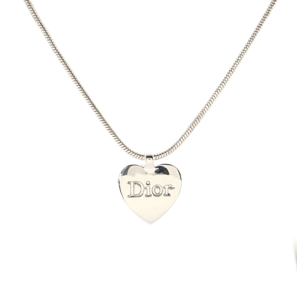 Logo Heart Pendant Necklace Metal