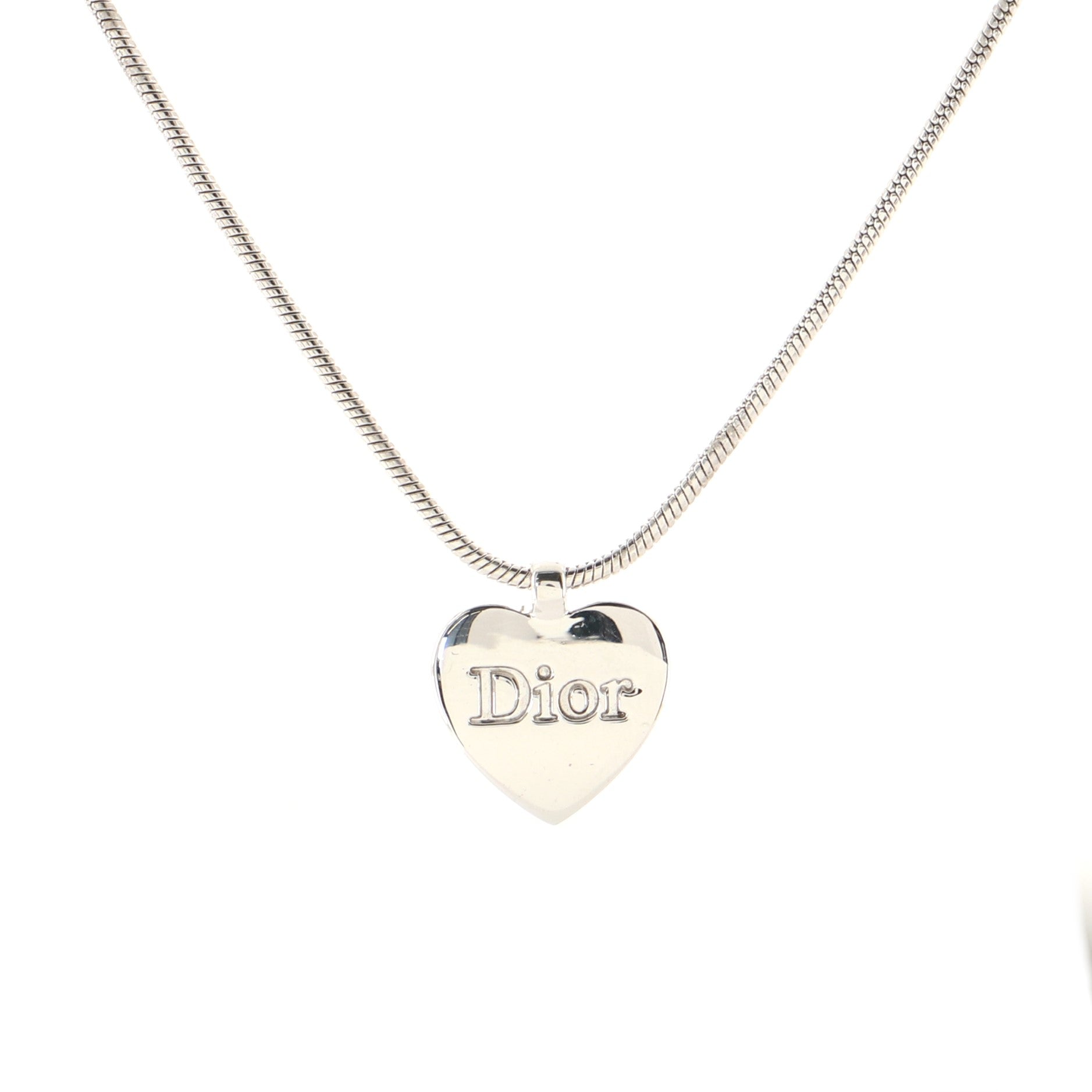 Logo Heart Pendant Necklace Metal