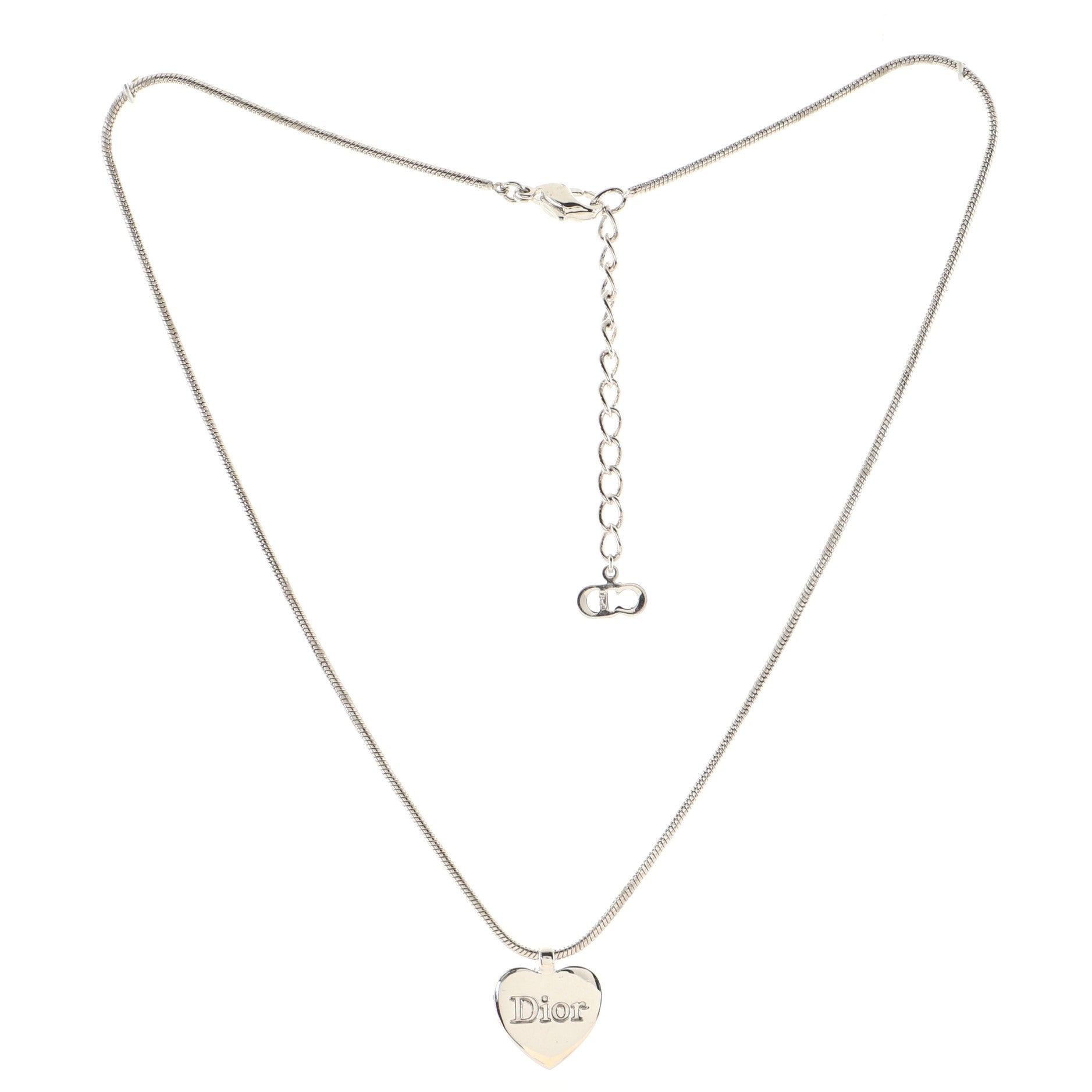Logo Heart Pendant Necklace Metal