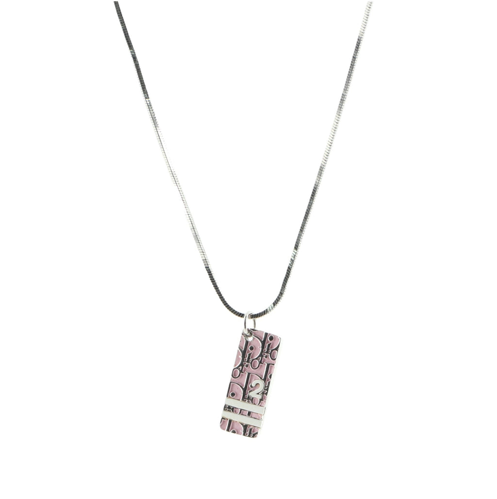 Trotter Motif Necklace Engraved Metal with Enamel
