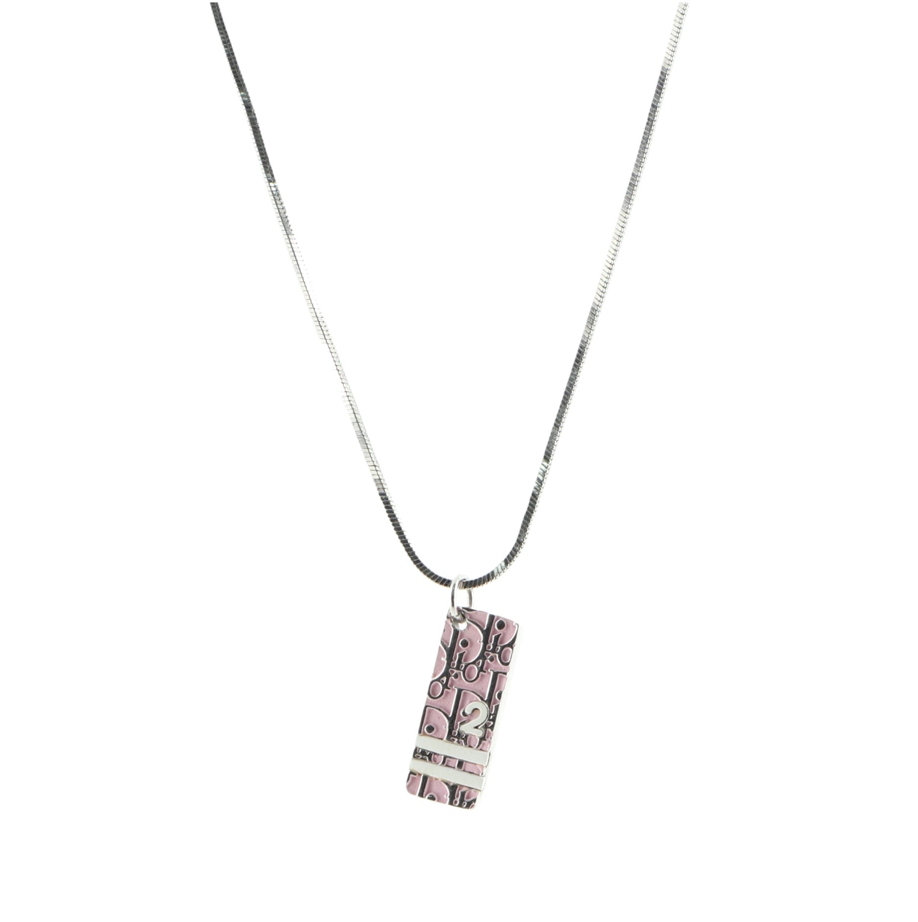 Trotter Motif Necklace Engraved Metal with Enamel
