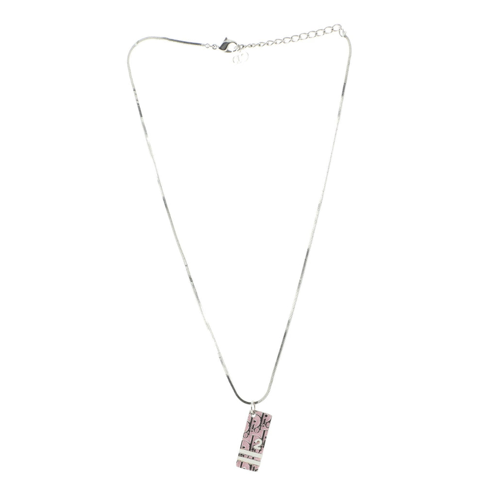 Trotter Motif Necklace Engraved Metal with Enamel