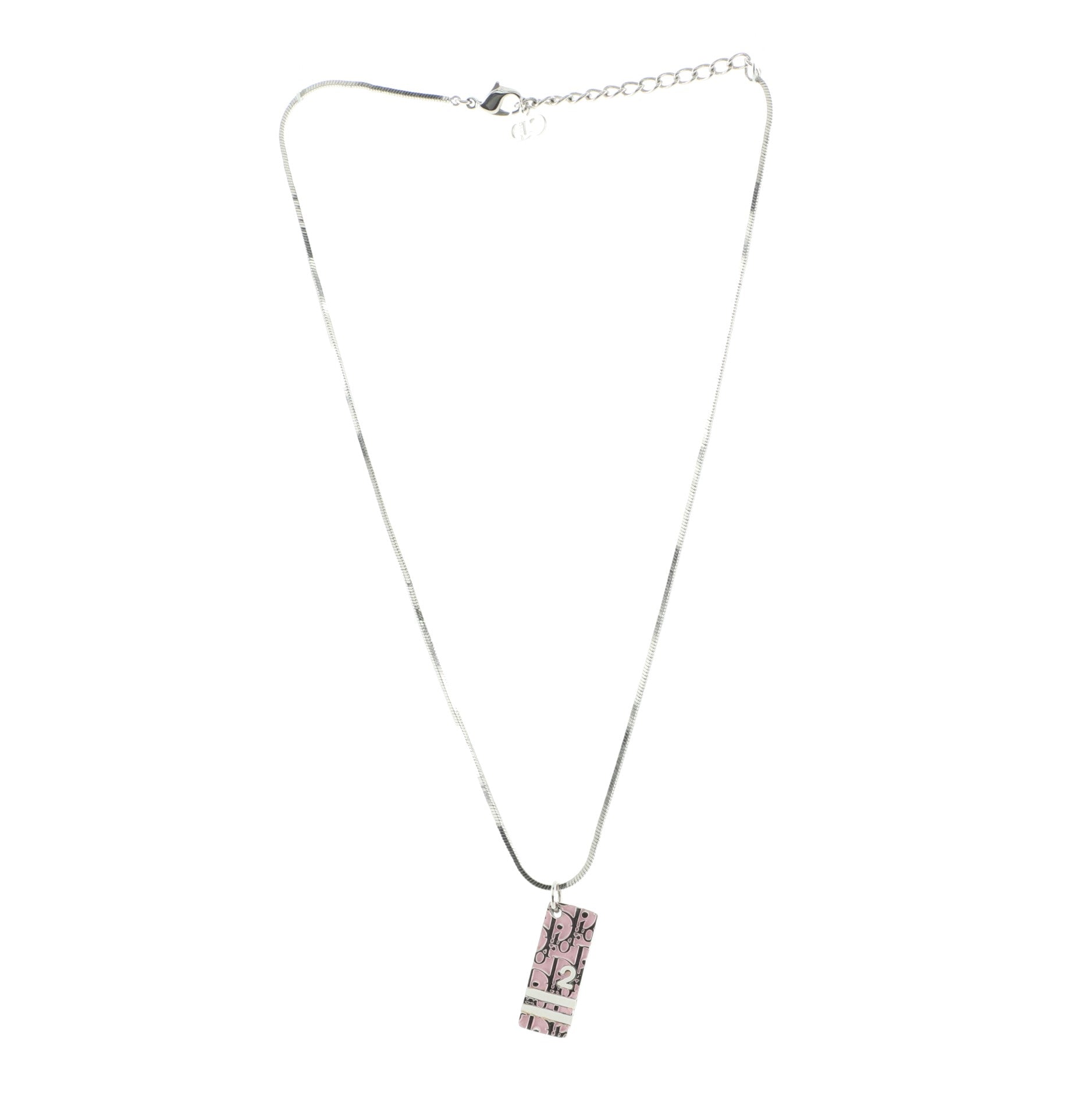 Trotter Motif Necklace Engraved Metal with Enamel