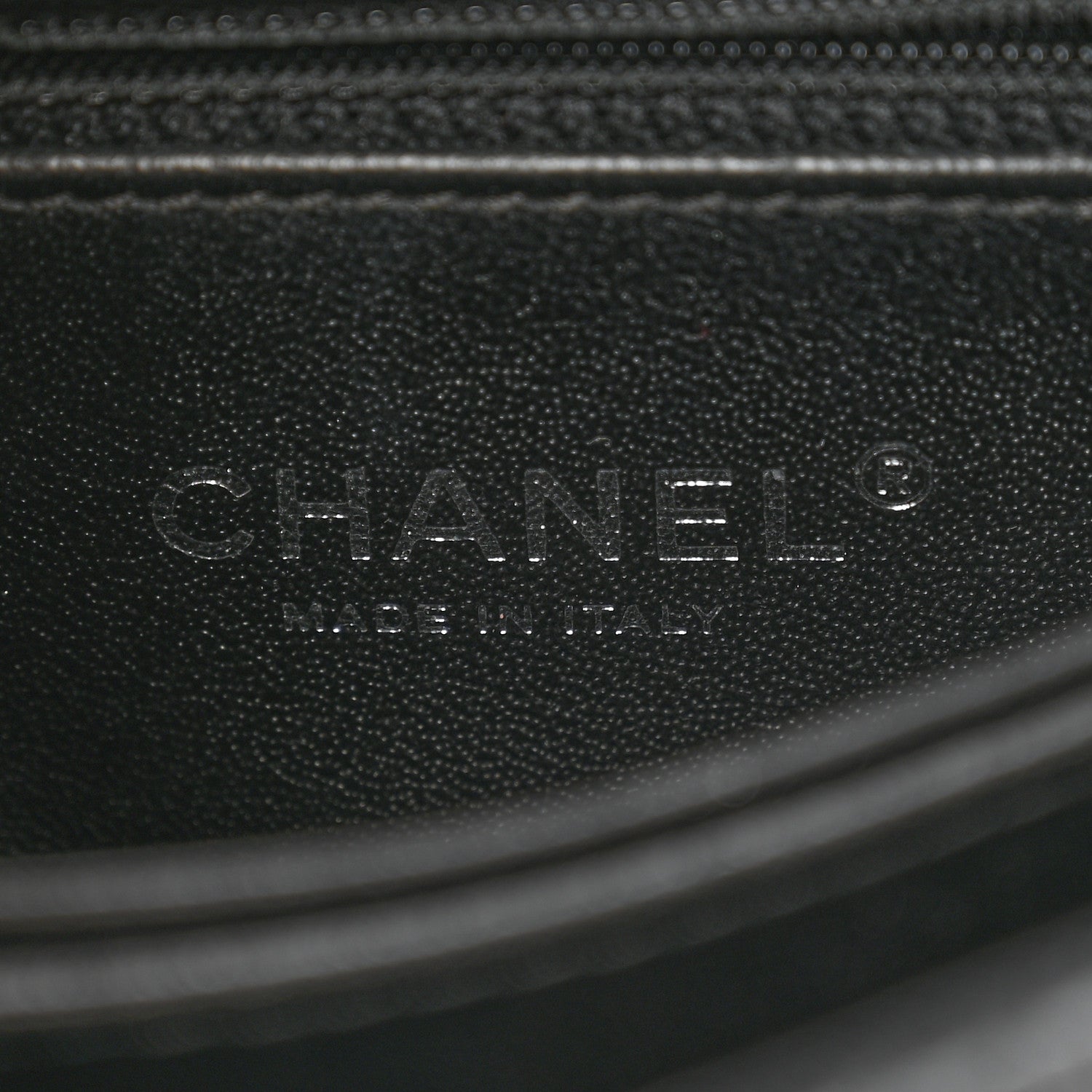 Caviar Lizard Embossed Quilted Mini Coco Handle Flap Black