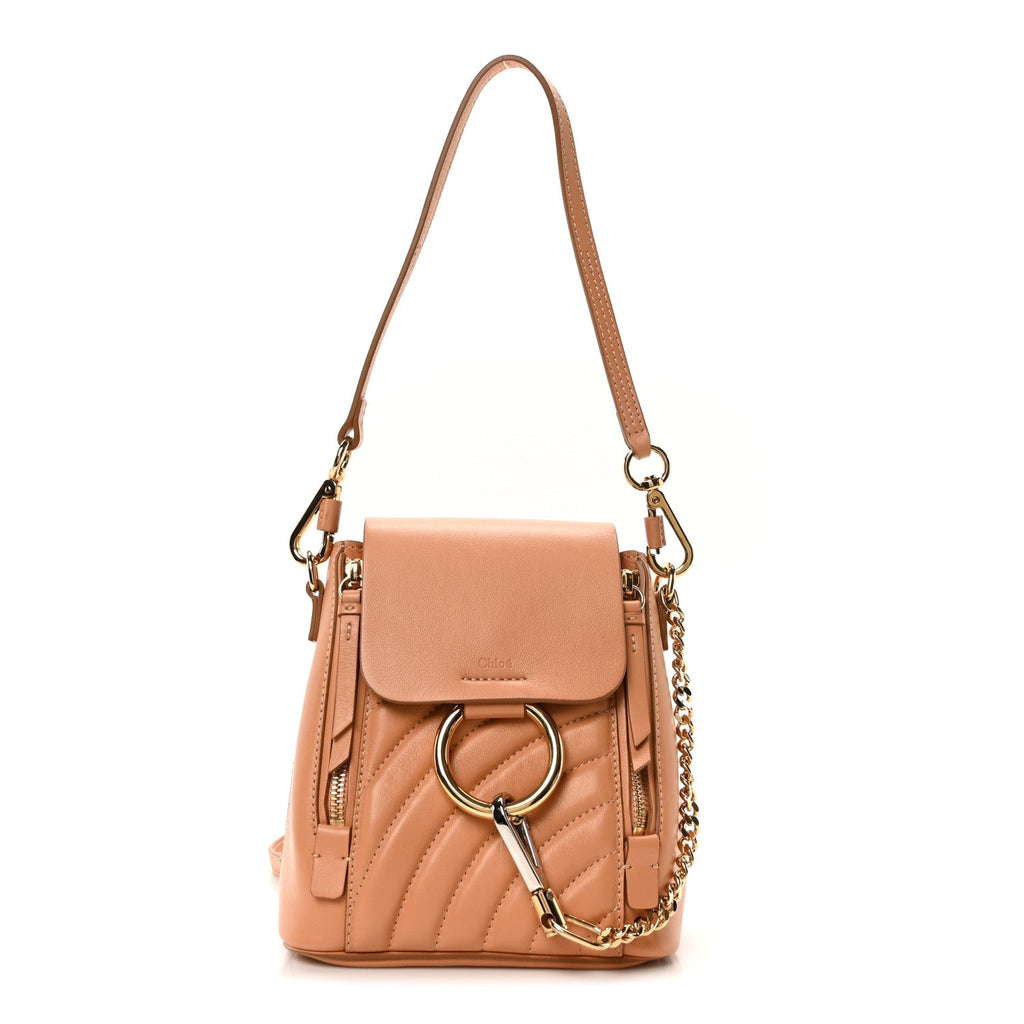 Calfskin Quilted Mini Faye Backpack Blushy Pink