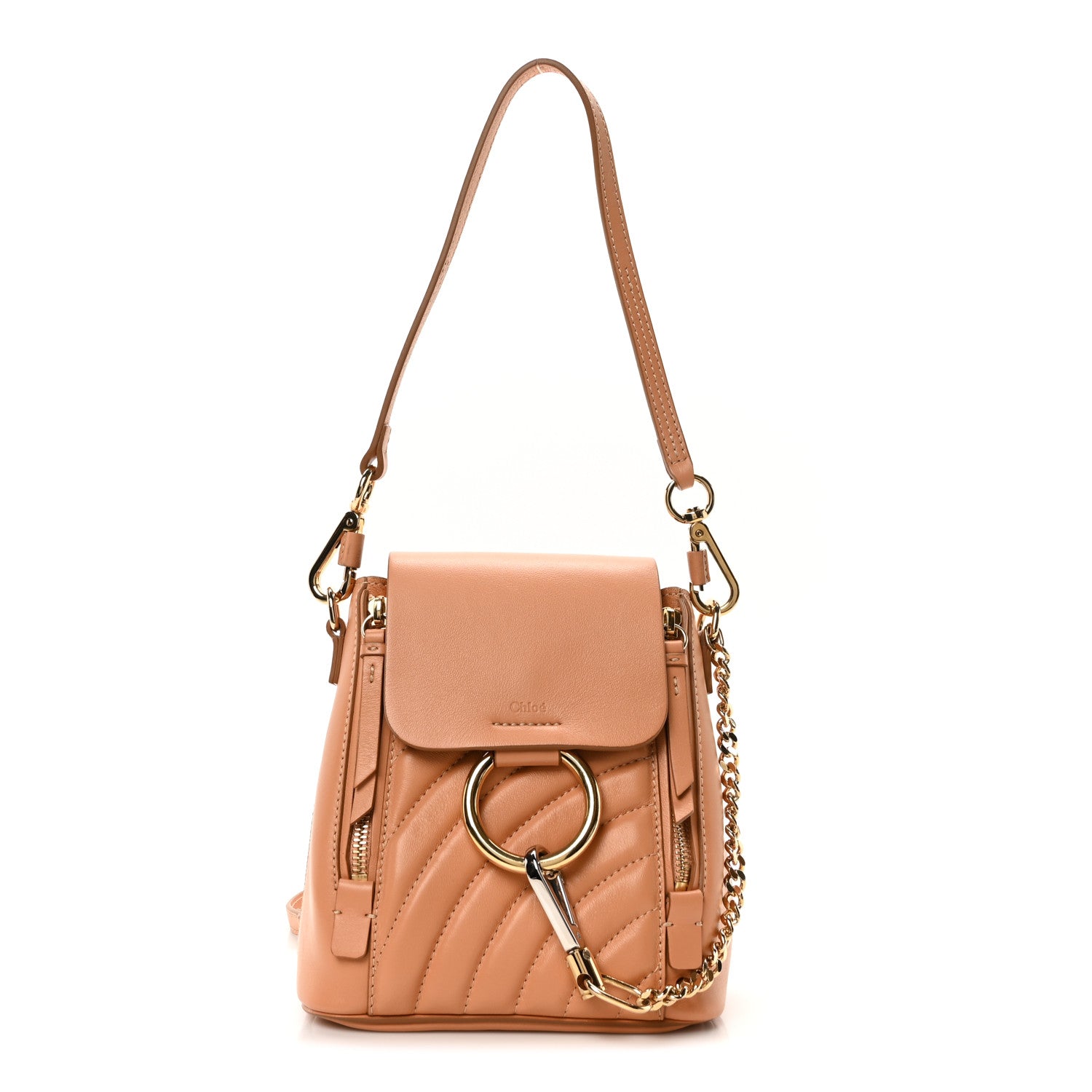 Calfskin Quilted Mini Faye Backpack Blushy Pink