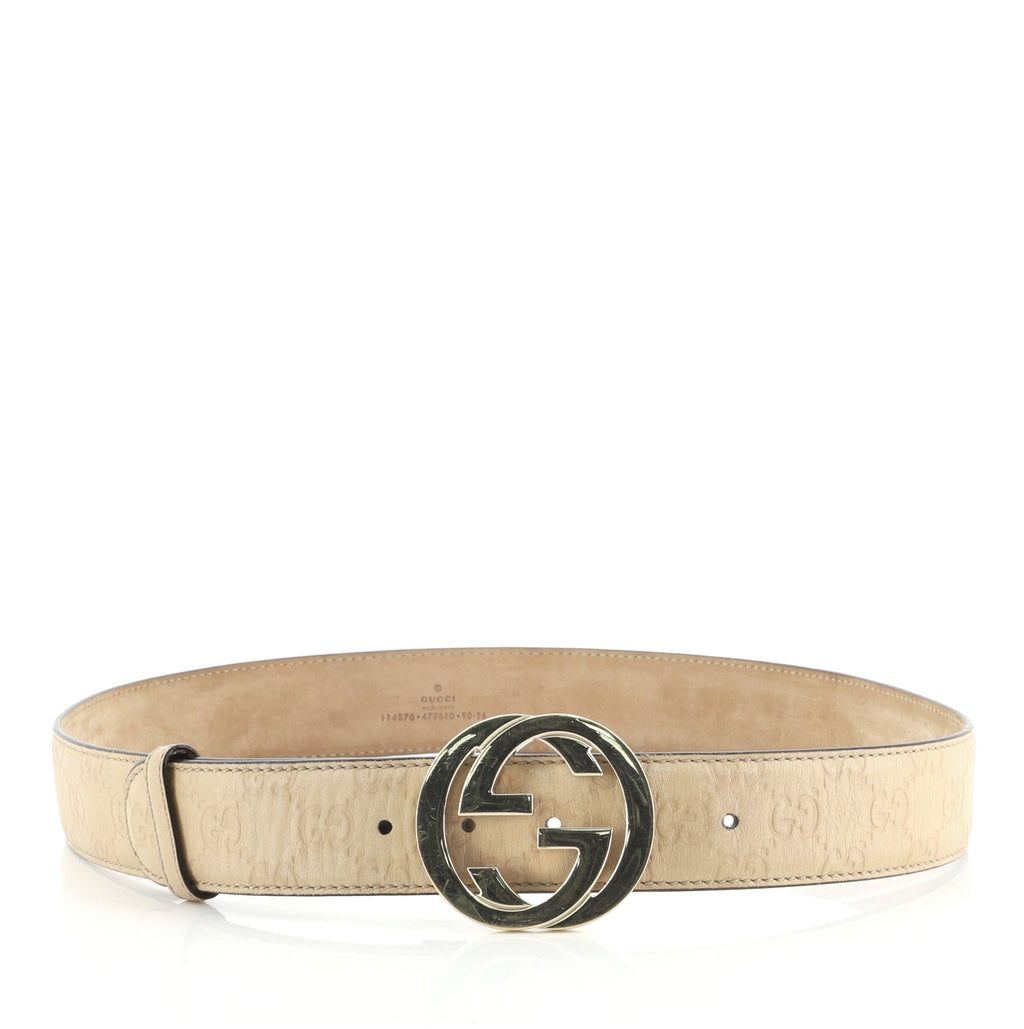 Interlocking G Belt Guccissima Leather Wide 90