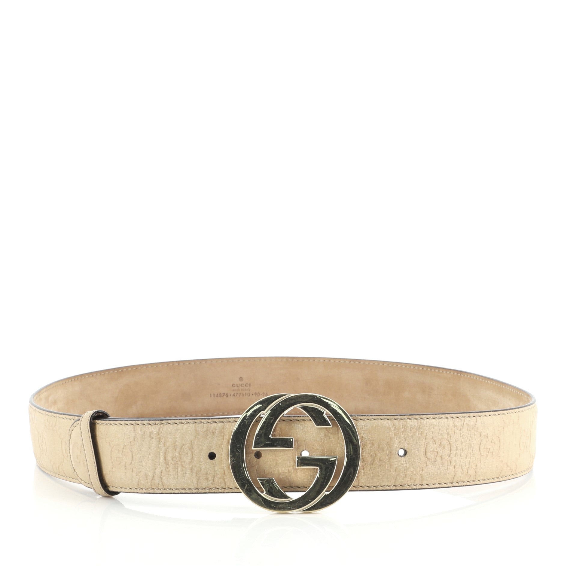 Interlocking G Belt Guccissima Leather Wide 90
