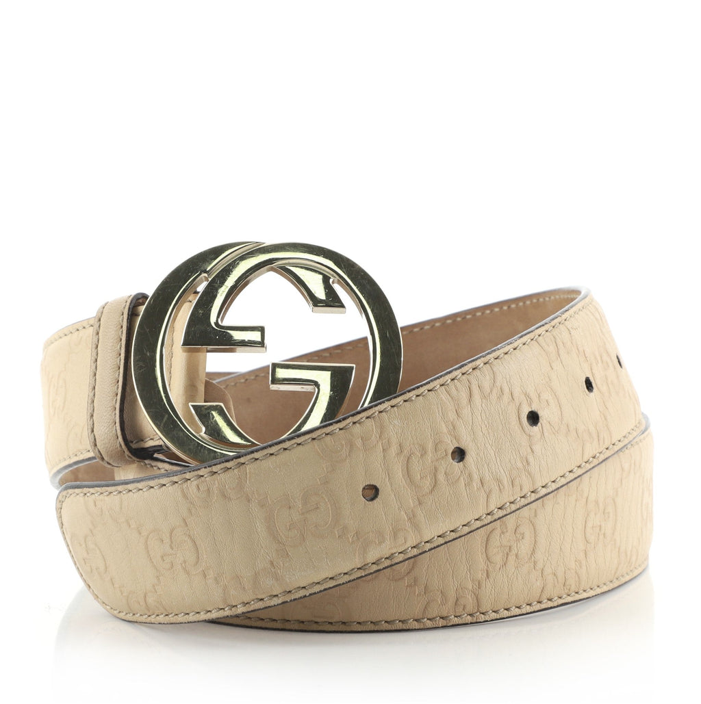 Interlocking G Belt Guccissima Leather Wide 90