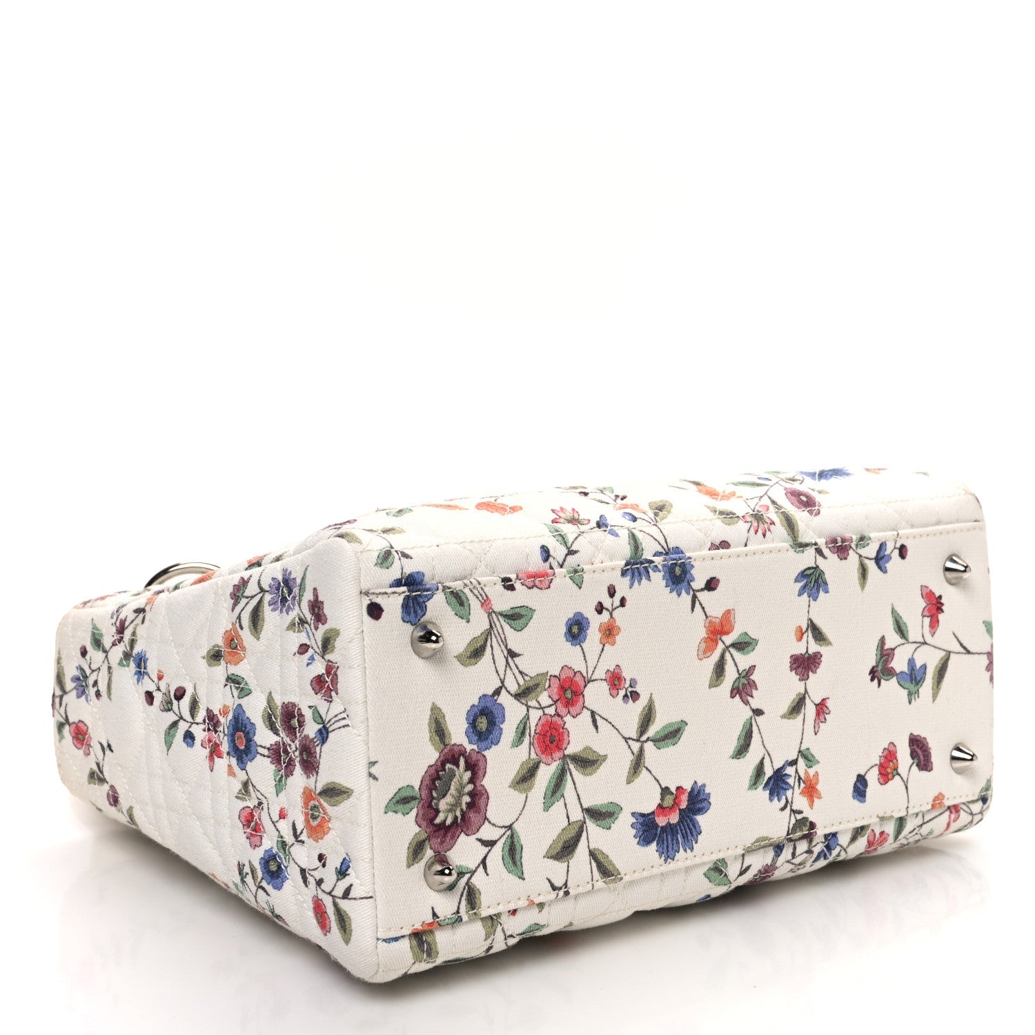 Canvas Nagoya Floral Medium Lady Dior White Multicolor