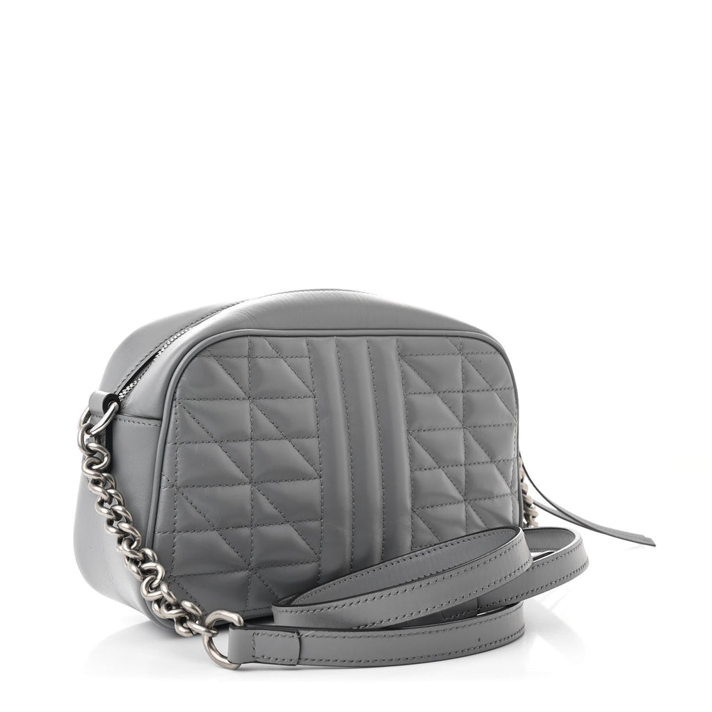 Calfskin Matelasse Aria Small GG Marmont Chain Shoulder Bag Deep Grey