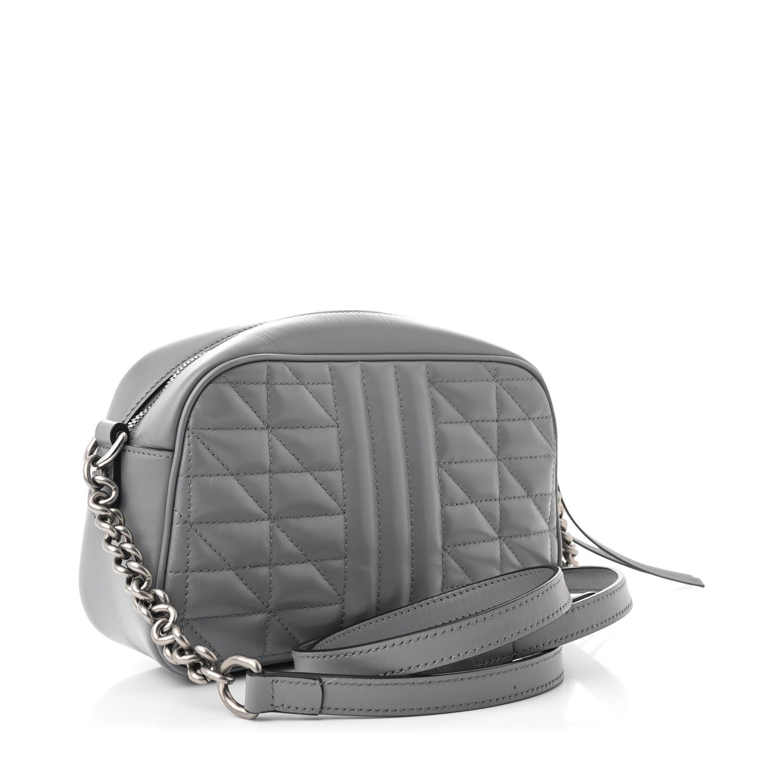 Calfskin Matelasse Aria Small GG Marmont Chain Shoulder Bag Deep Grey