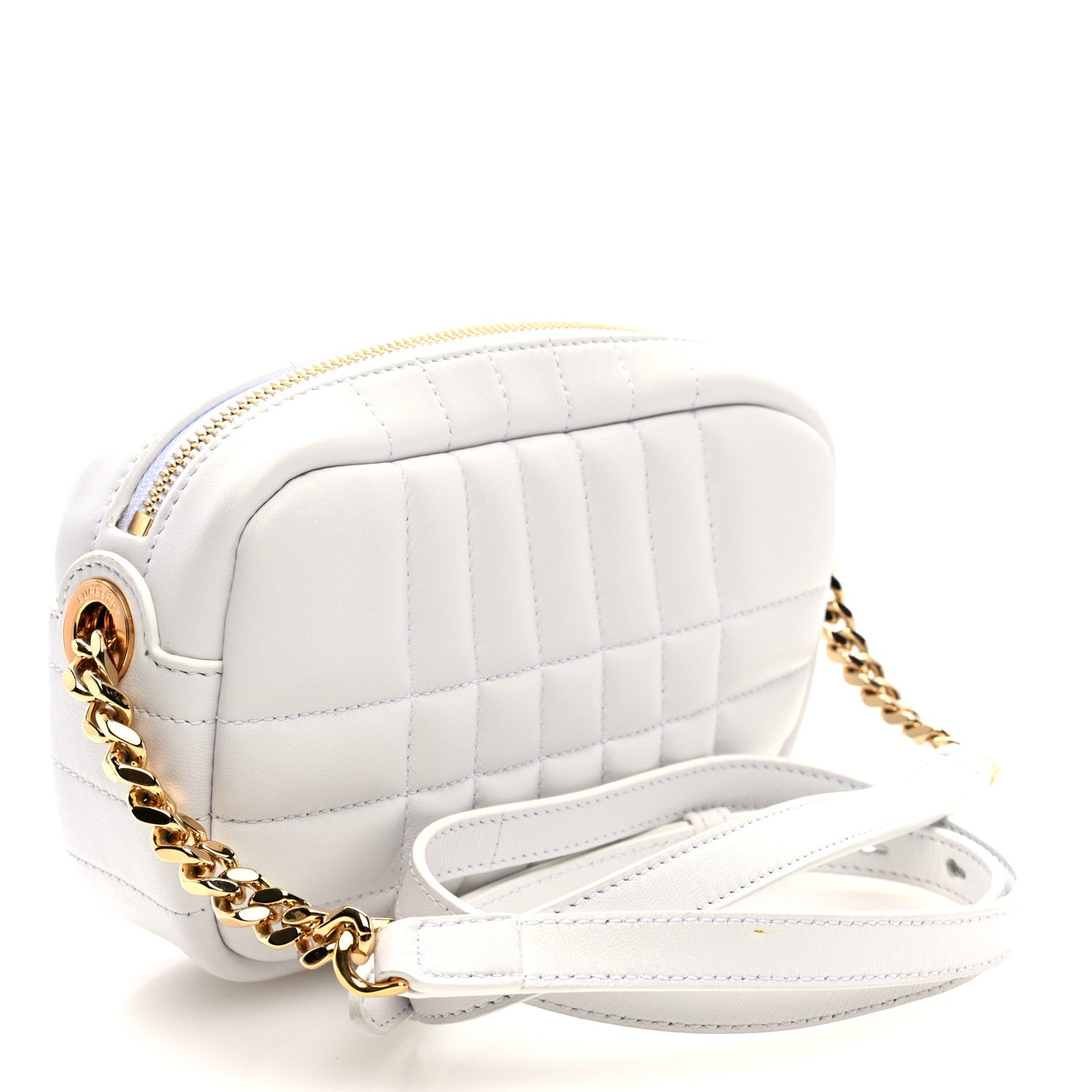 Lambskin Quilted Mini Lola Camera Bag White