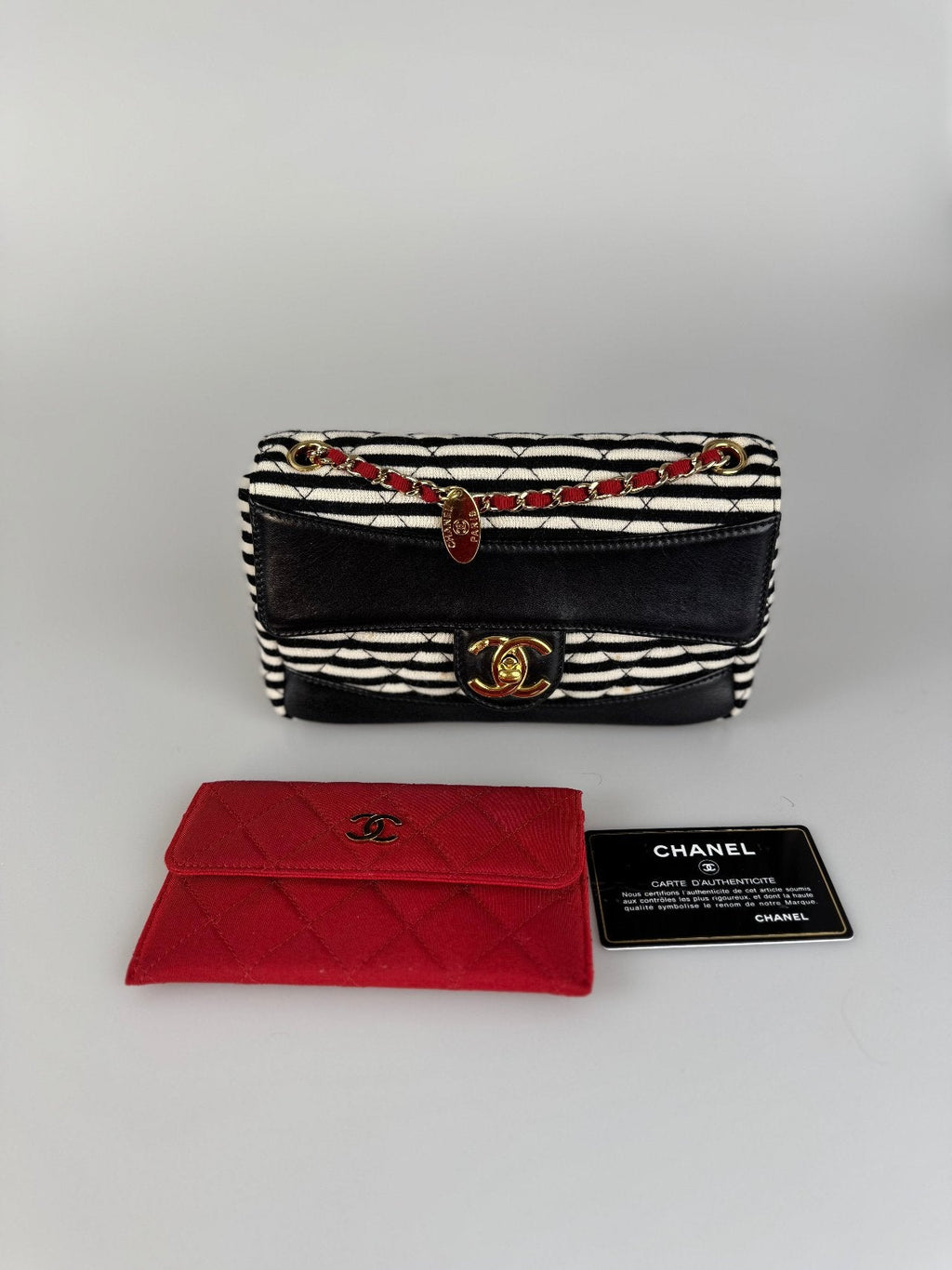 Chanel Sailor Bag Blue 2014 Striped Mini Rectangle Classic Single Flap Shoulder Bag