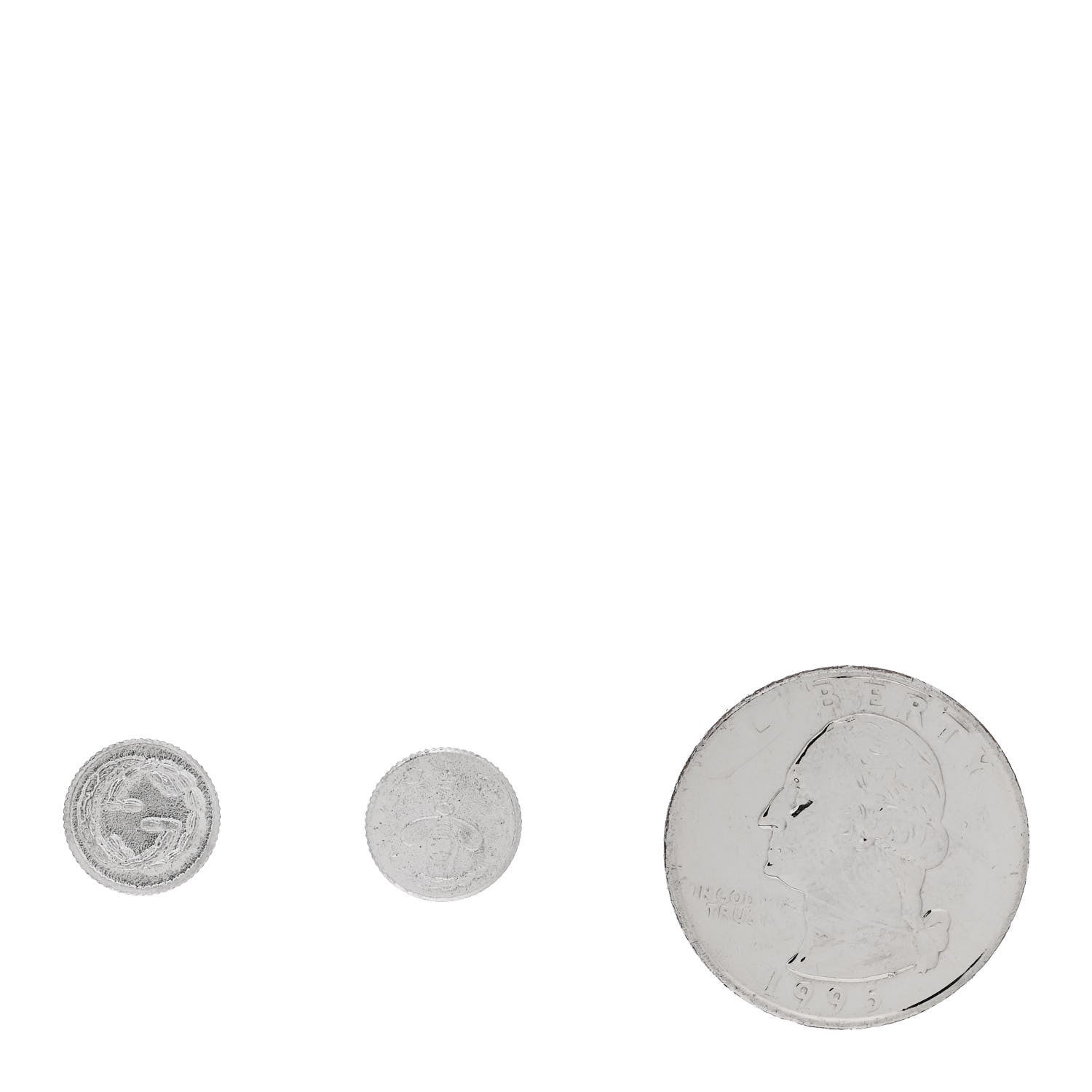 Sterling Silver Round Interlocking G Bee Stud Earrings
