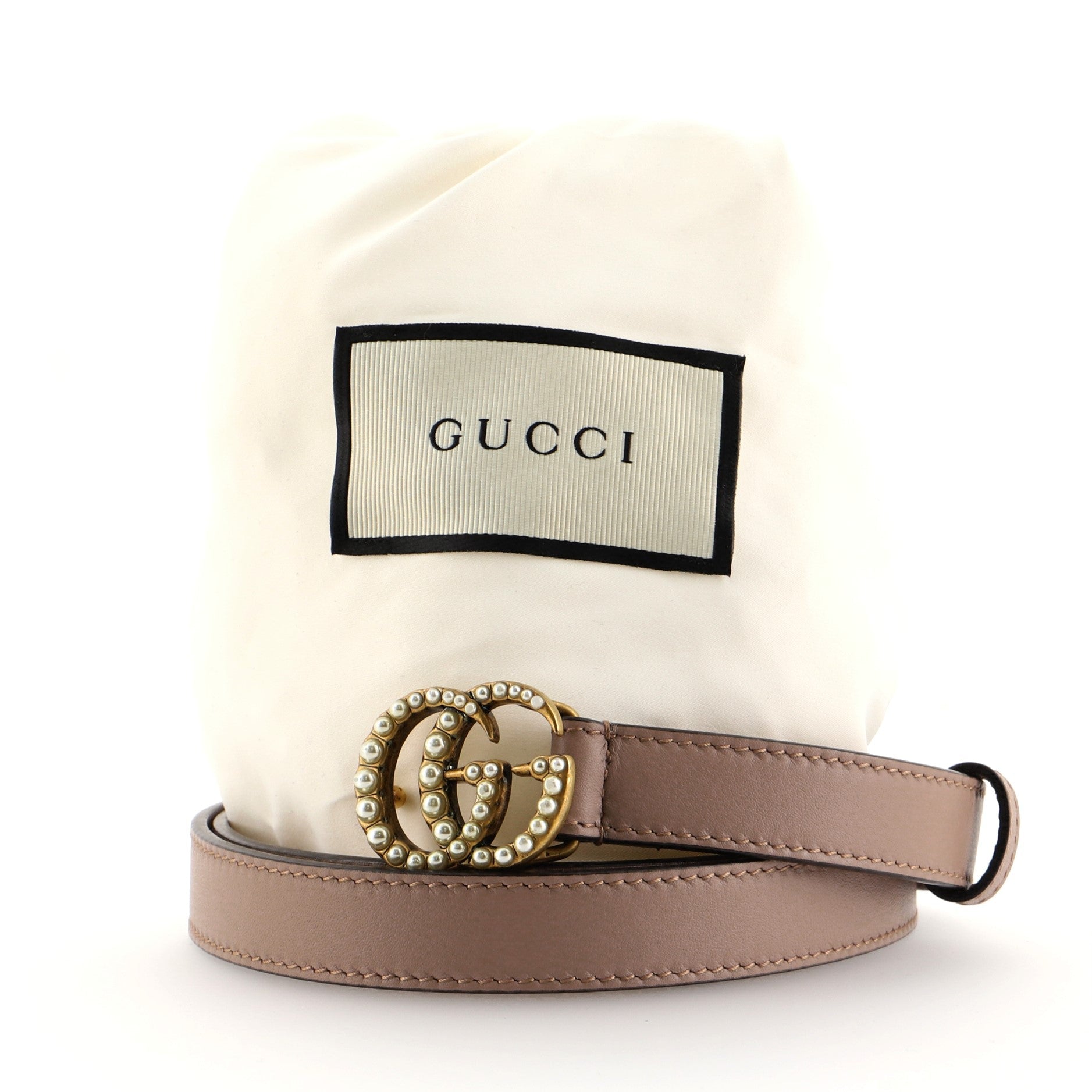 Pearly GG Marmont Belt Leather Thin 80