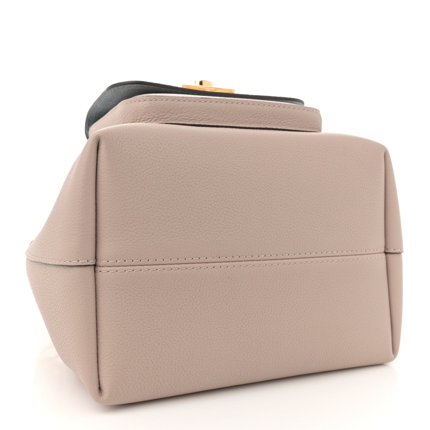 Calfskin Lockme Bucket MM Greige