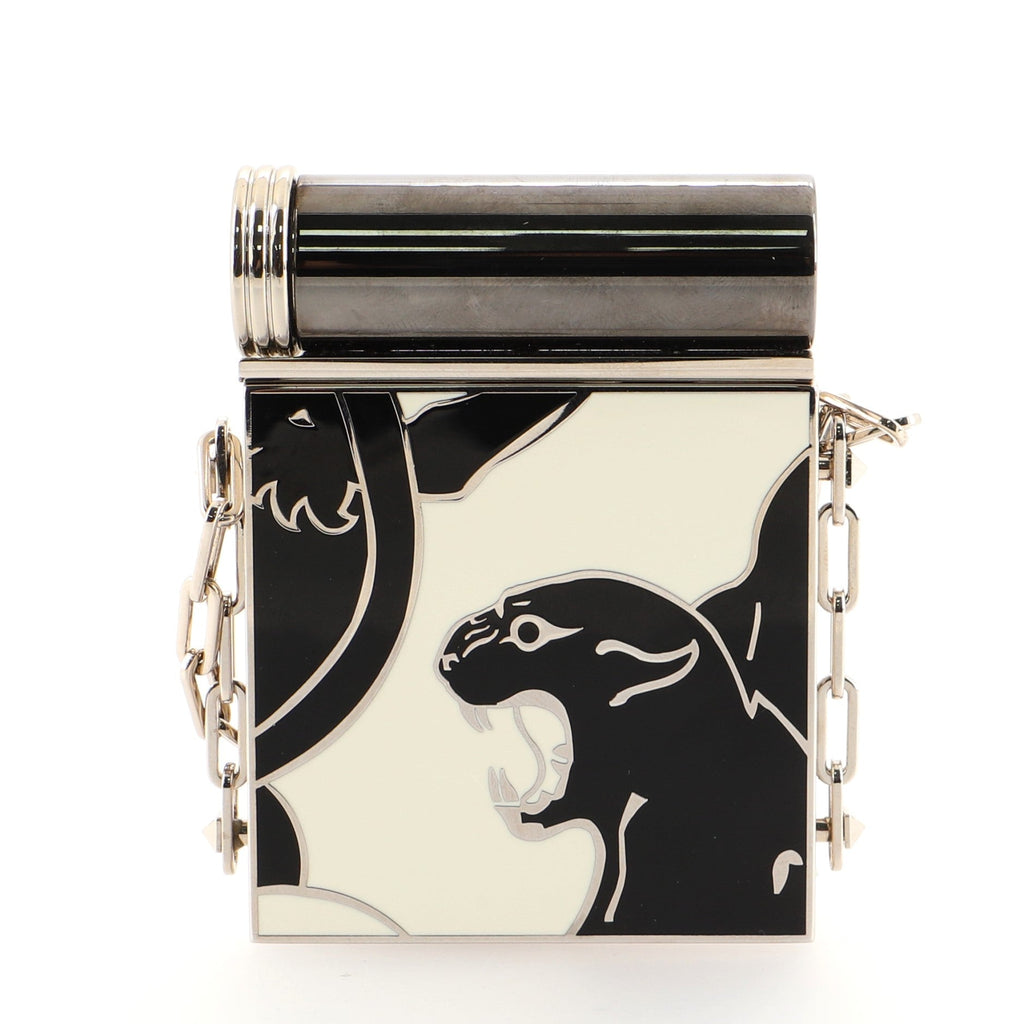 Lipstick Holder and Mirror Minaudiere Metal and Enamel