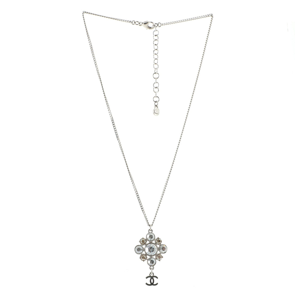 CC Drop Pendant Necklace Metal with Crystals
